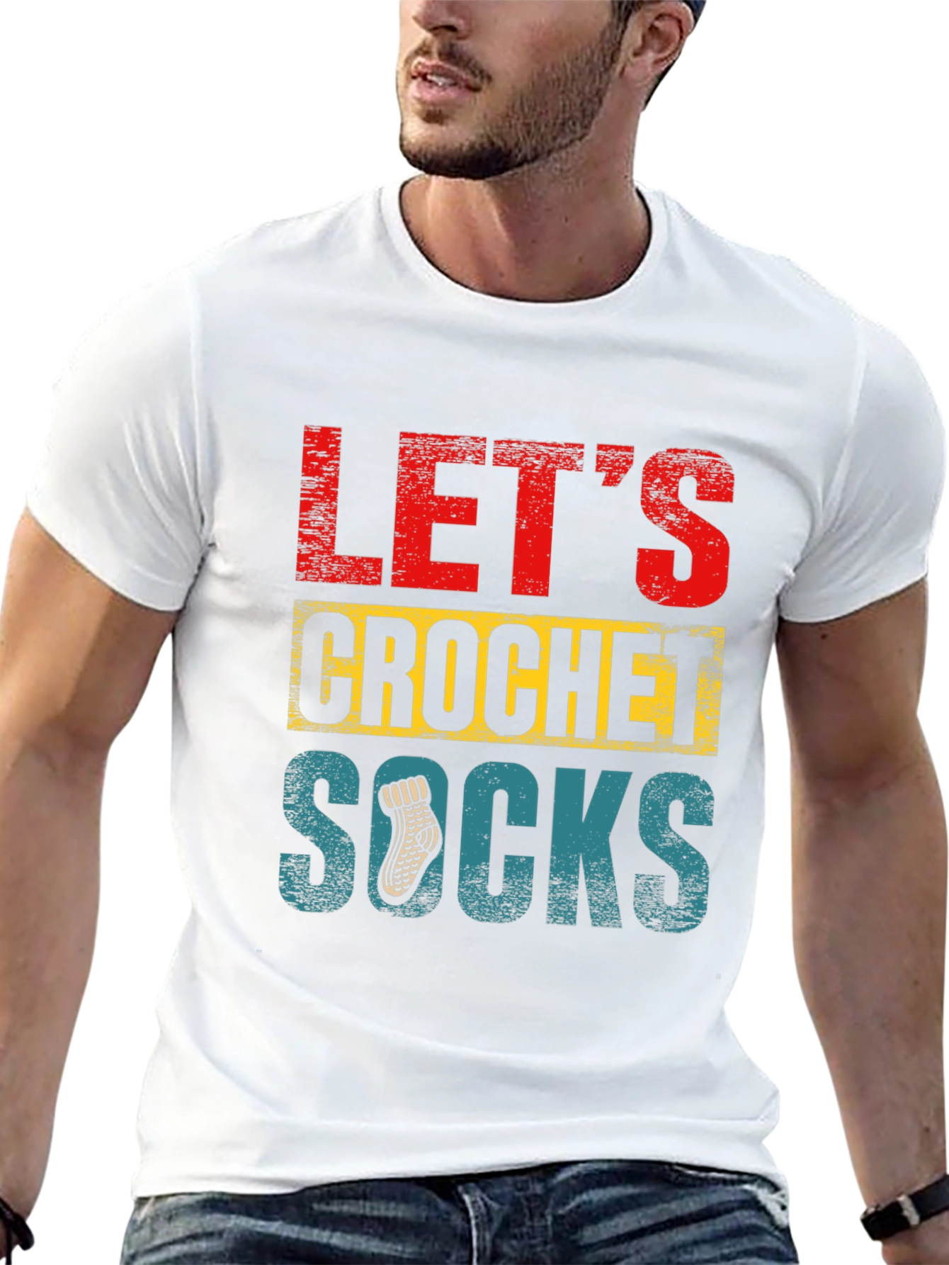 Lets Crochet Socks T-Shirt - Novelty Apparel