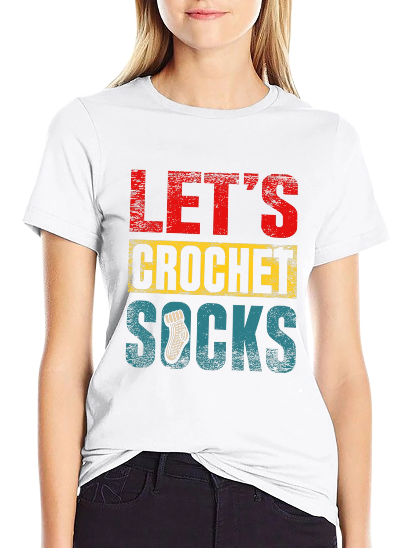 Lets Crochet Socks T-Shirt - Novelty Apparel