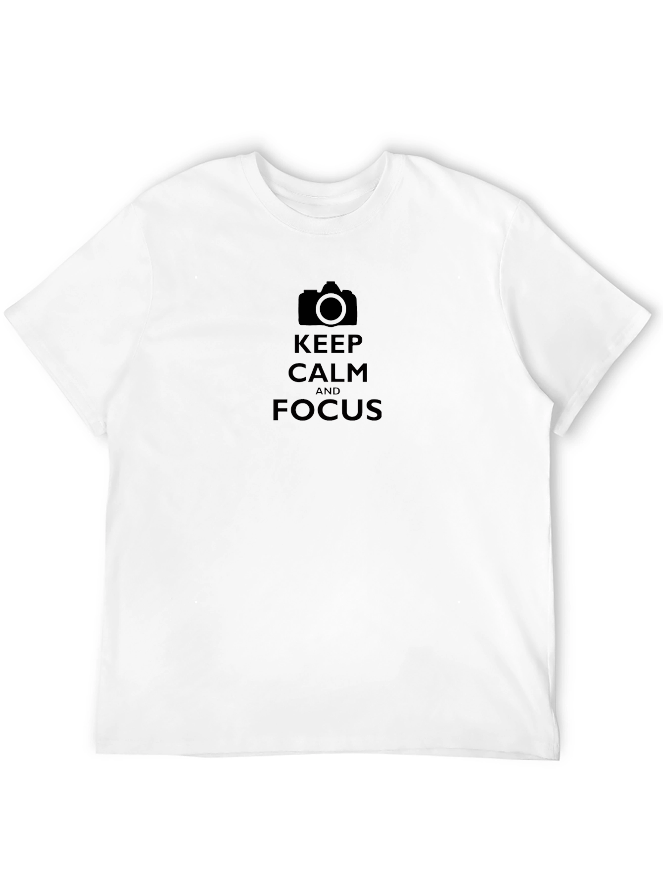 Keep Calm and Focus Black Cotton T-Shirt