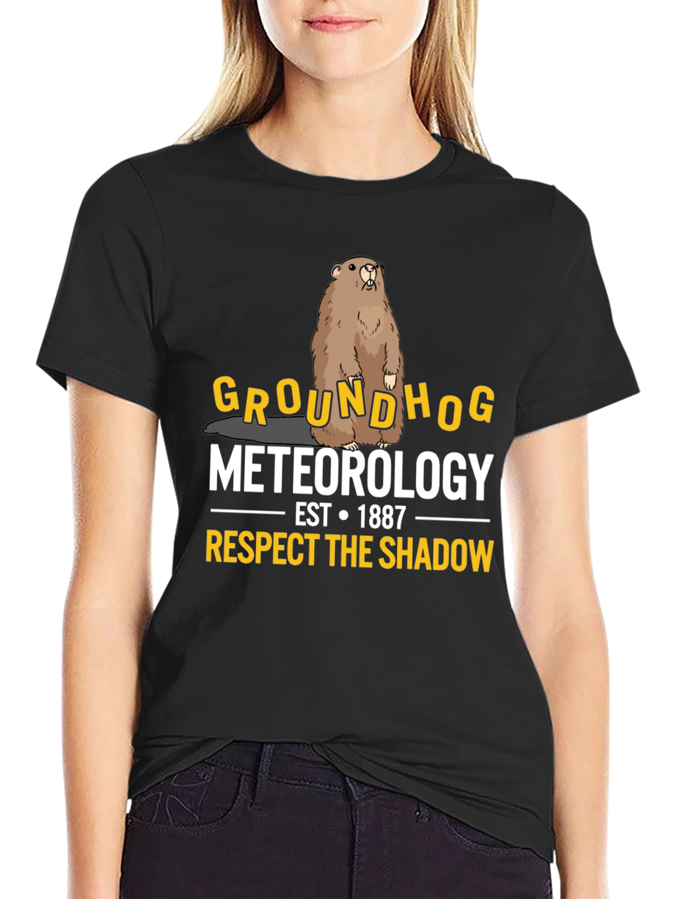 Groundhog Meteorology T-Shirt - Respect the Shadow