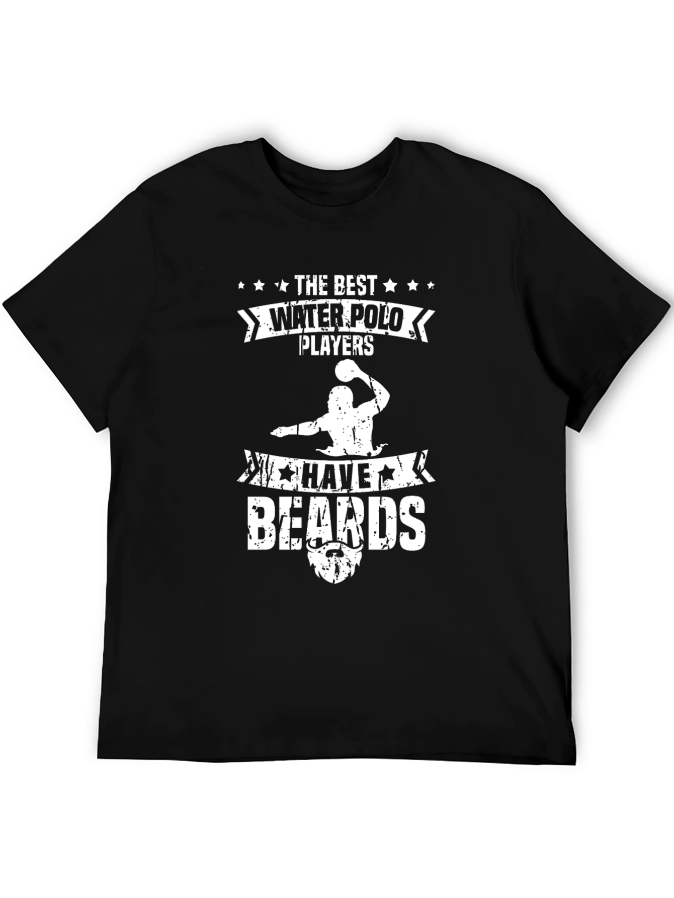 Water Polo Players with Beards Black T-Shirt