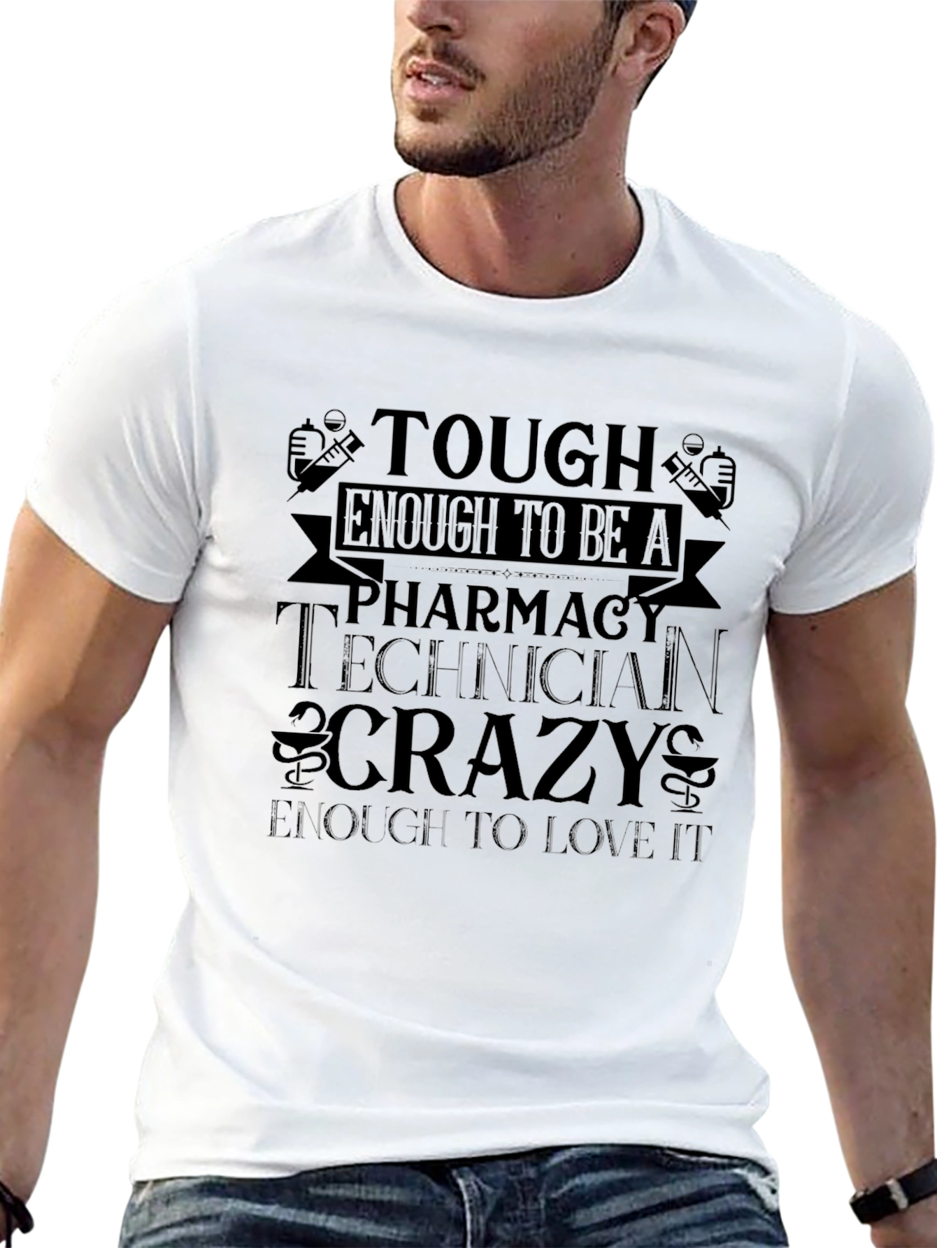 Tough Enough Pharmacy Technician Black T-Shirt