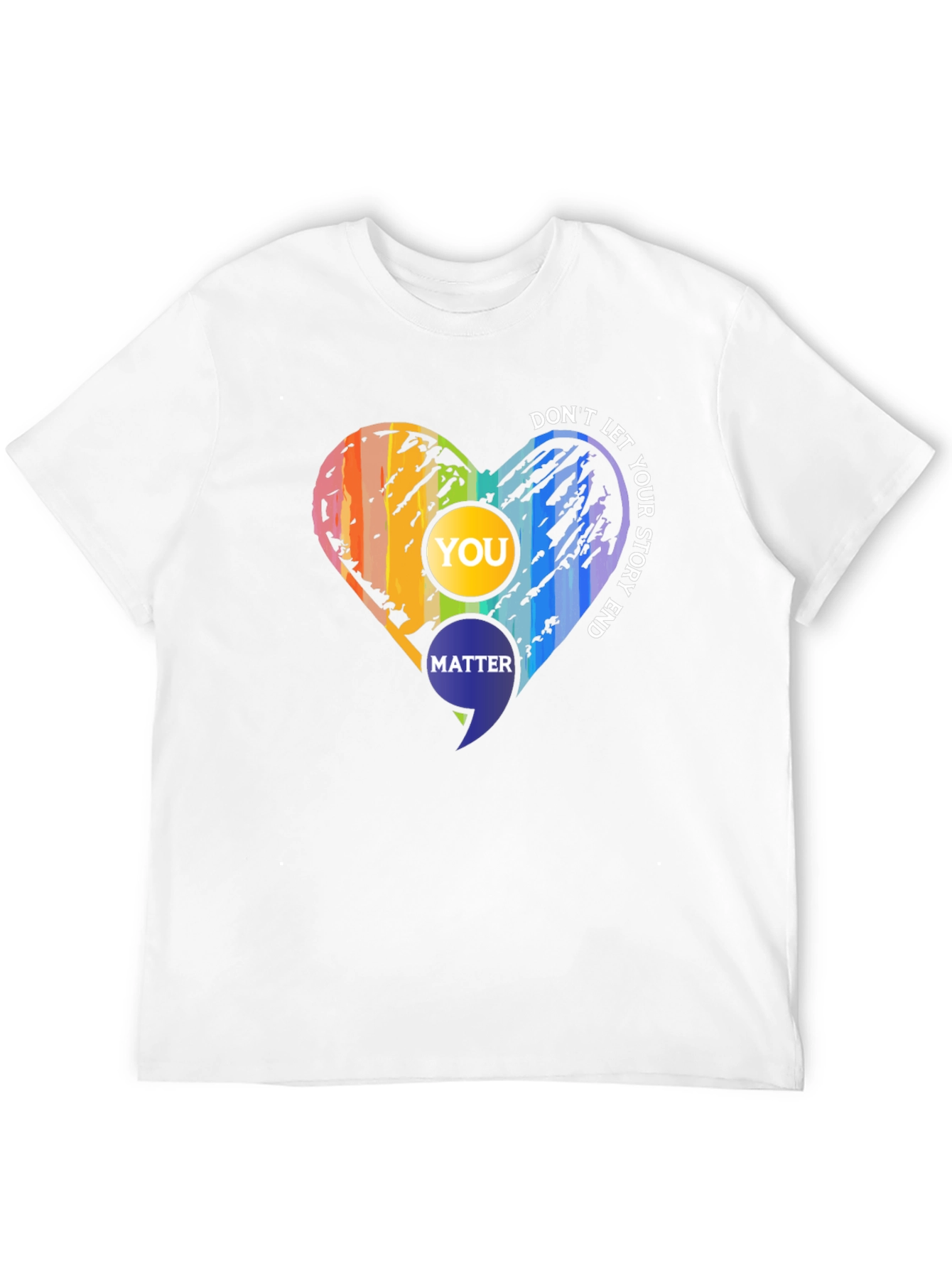 Inspirational Semicolon Heart Graphic Tee