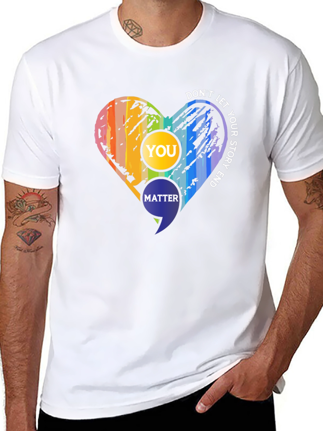 Inspirational Semicolon Heart Graphic Tee