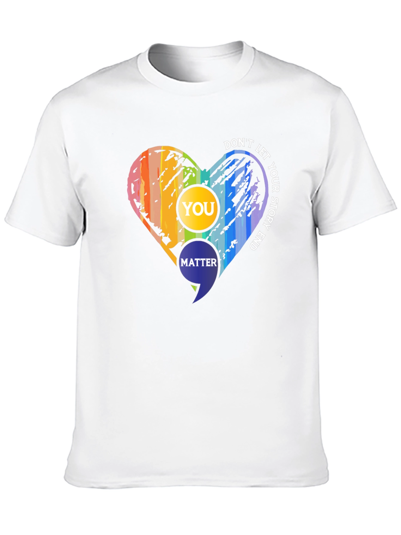 Inspirational Semicolon Heart Graphic Tee