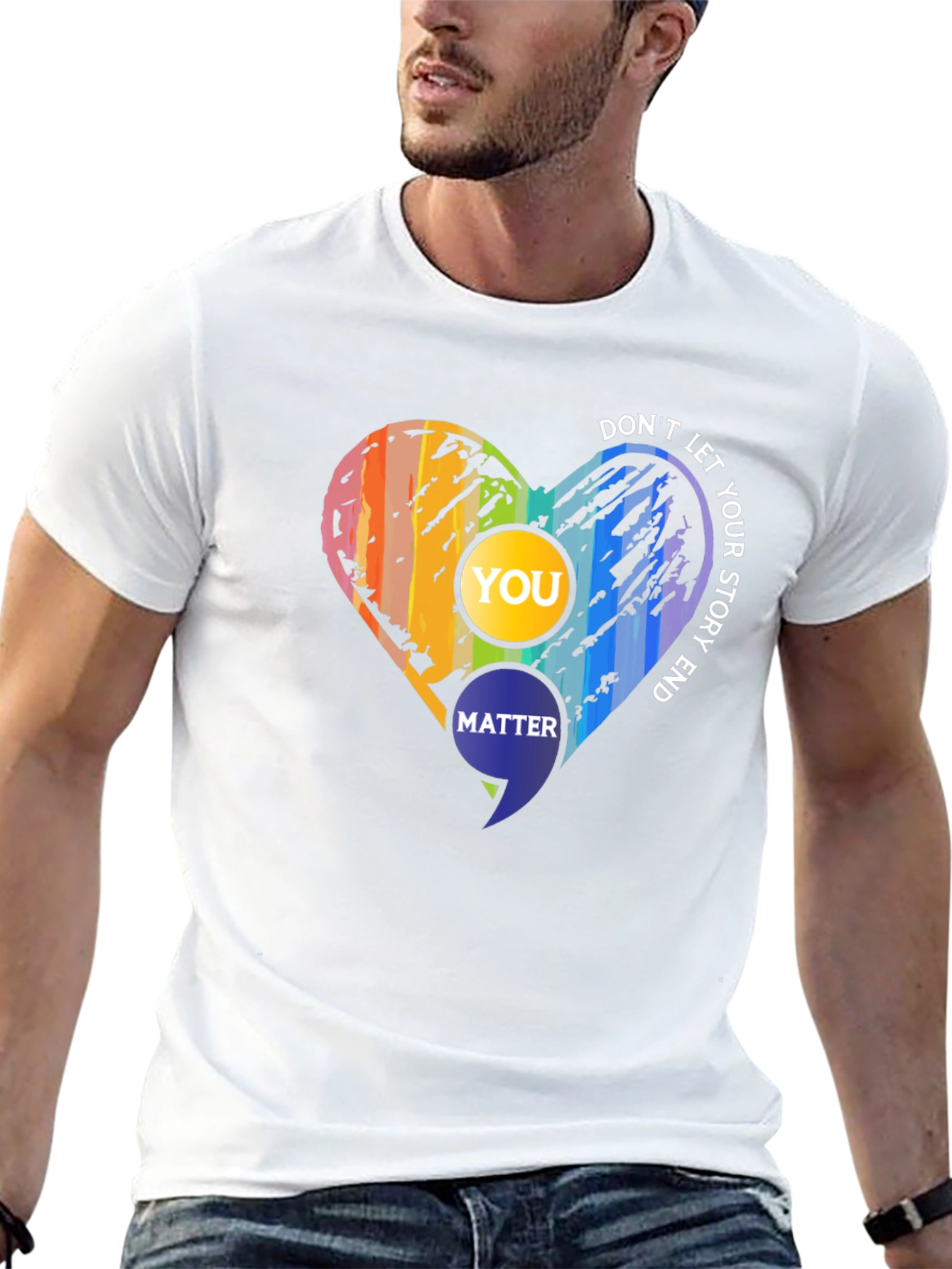 Inspirational Semicolon Heart Graphic Tee