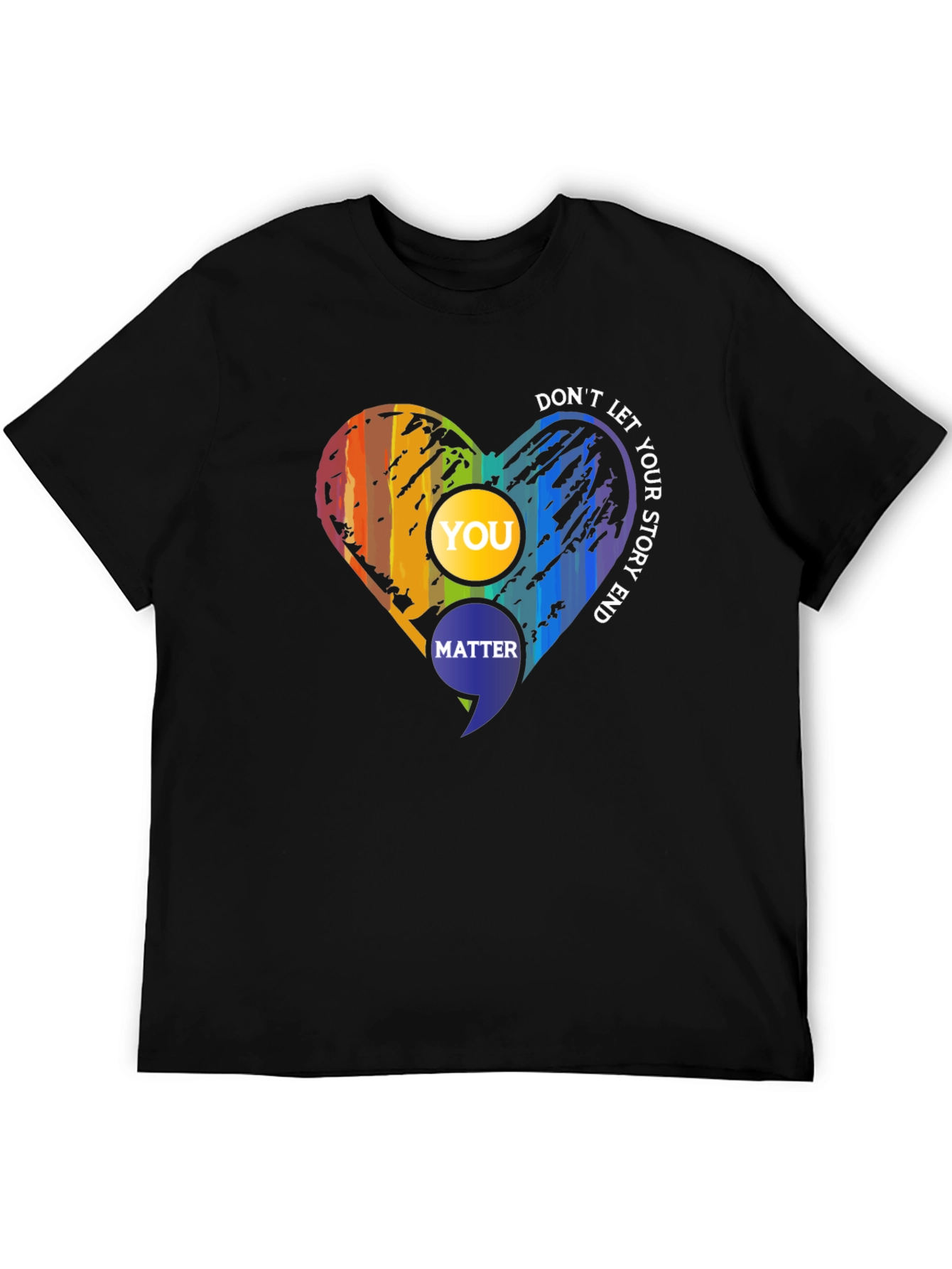 Inspirational Semicolon Heart Graphic Tee