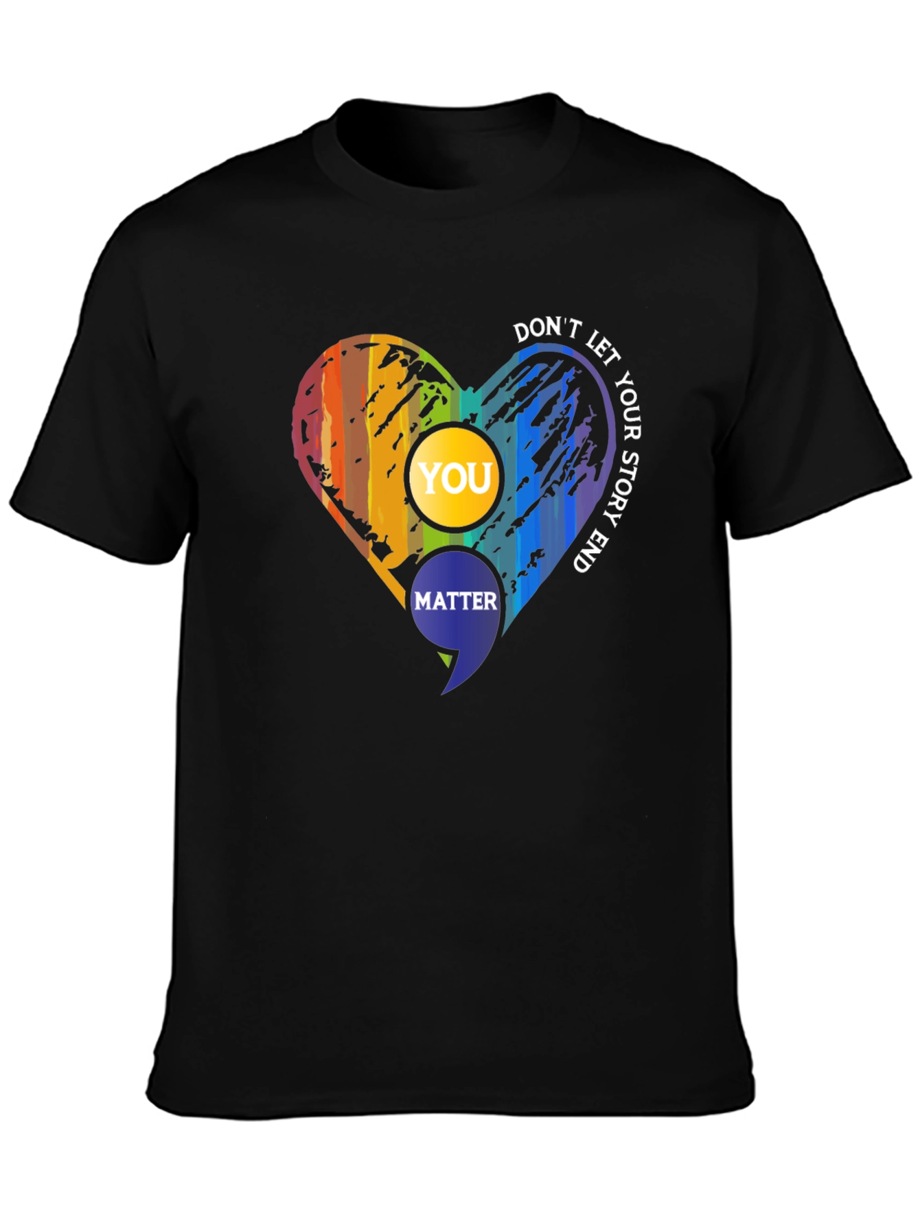Inspirational Semicolon Heart Graphic Tee