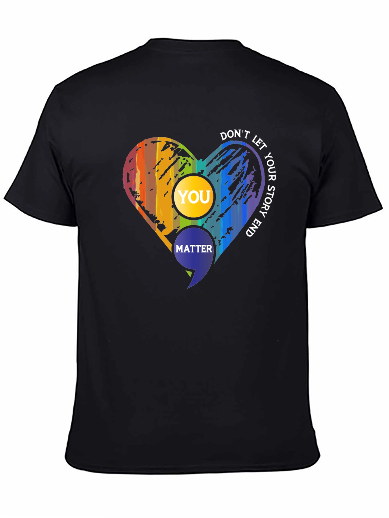 Inspirational Semicolon Heart Graphic Tee