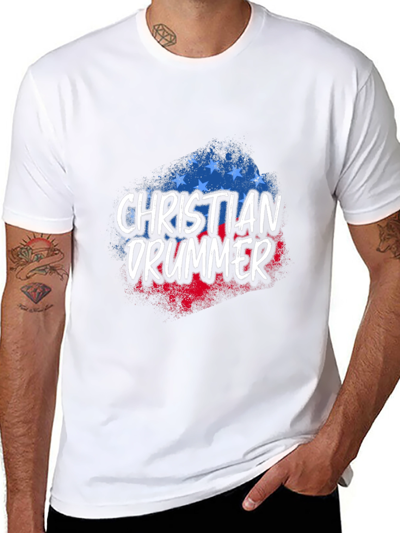 Christian Drummer Patriotic T-Shirt