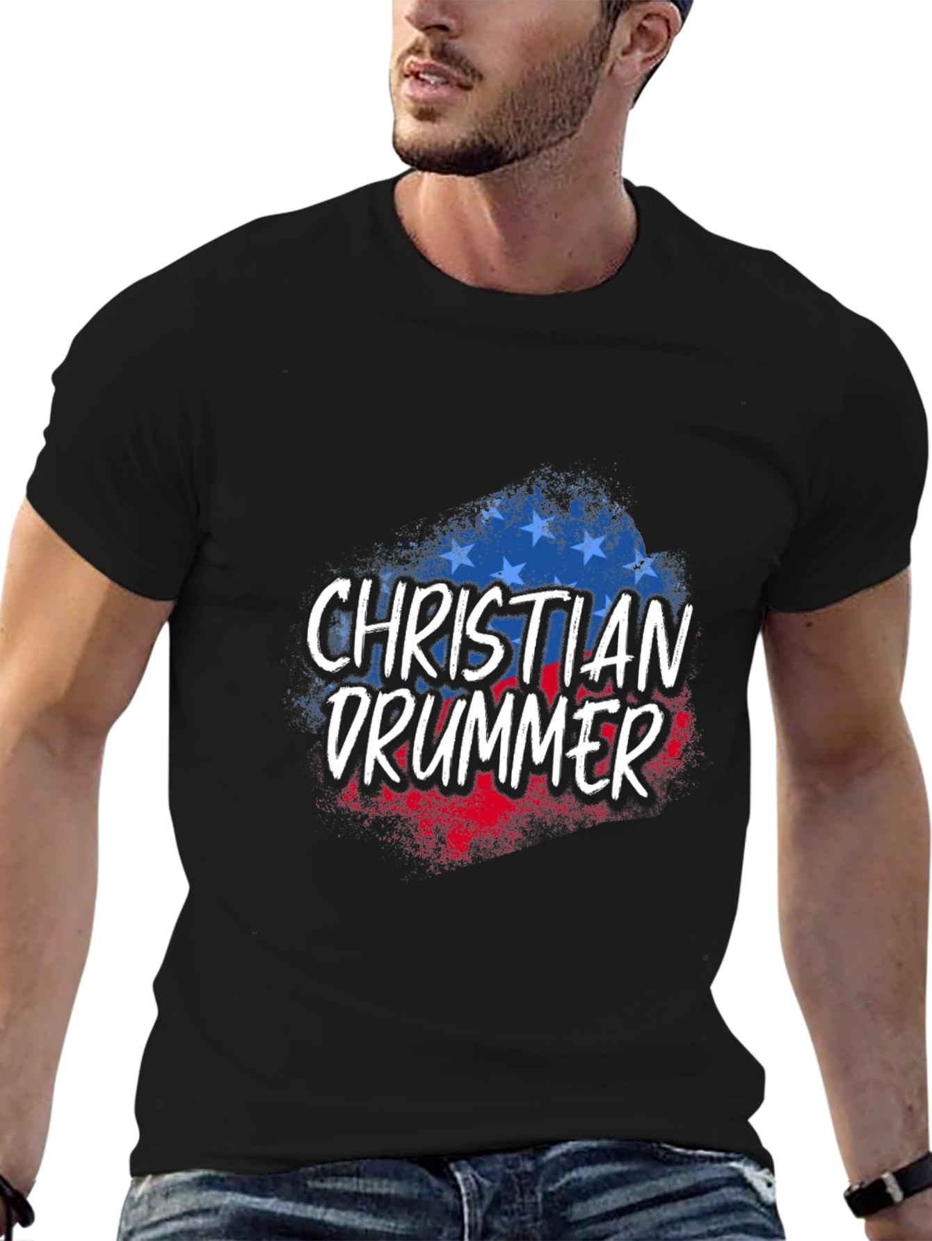 Christian Drummer Patriotic T-Shirt