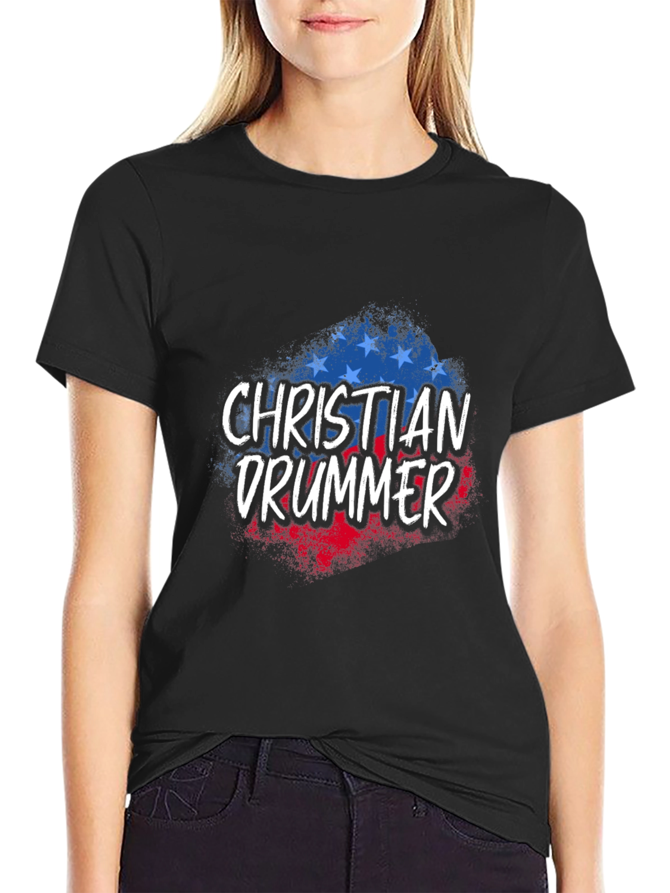 Christian Drummer Patriotic T-Shirt