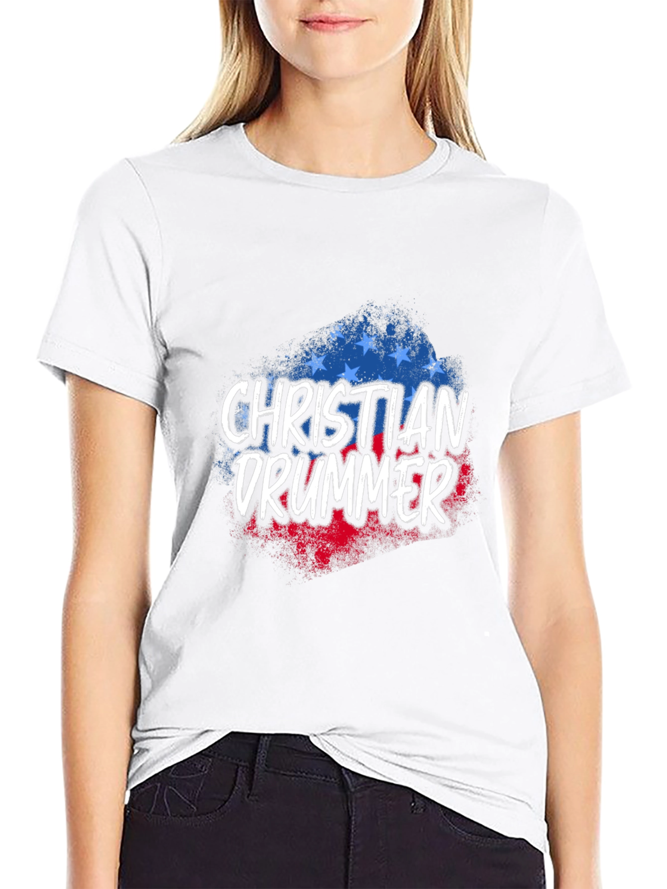 Christian Drummer Patriotic T-Shirt