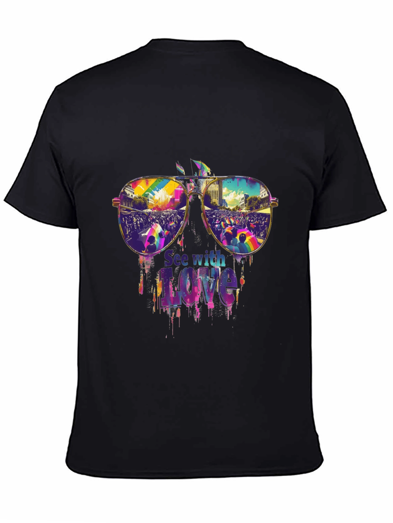 See with Love Pride T-Shirt - Vivid Graphic Tee