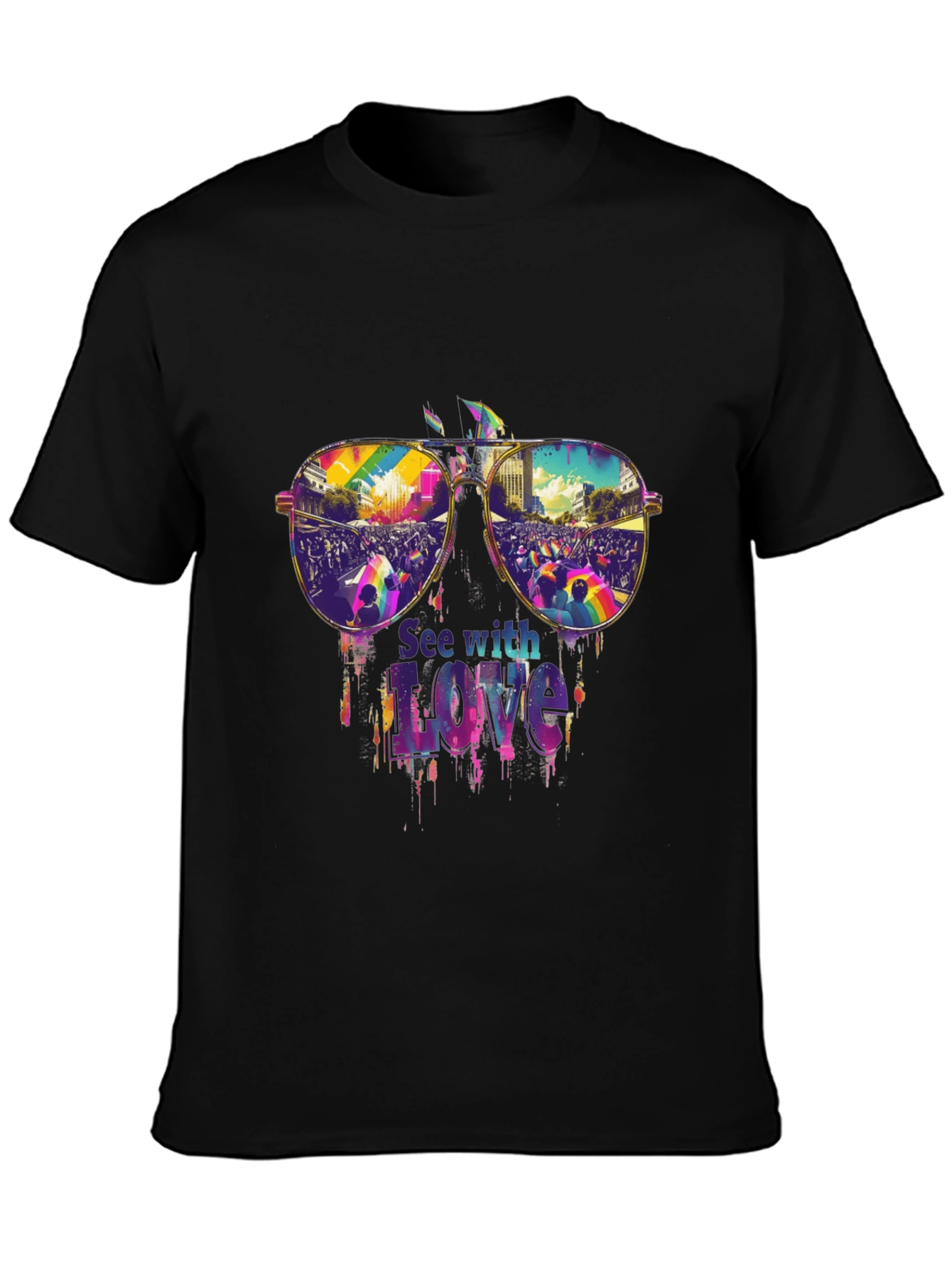 See with Love Pride T-Shirt - Vivid Graphic Tee