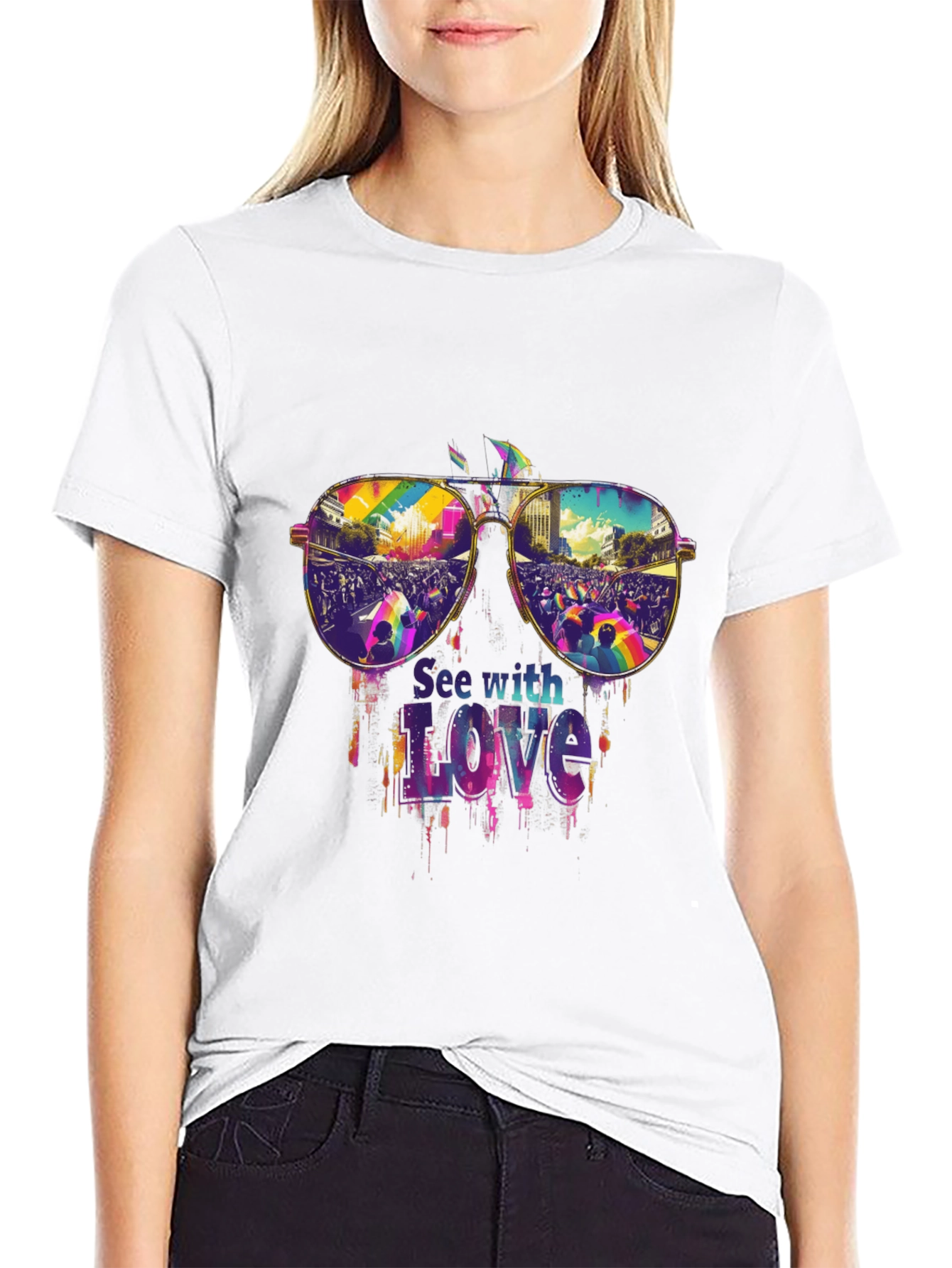 See with Love Pride T-Shirt - Vivid Graphic Tee