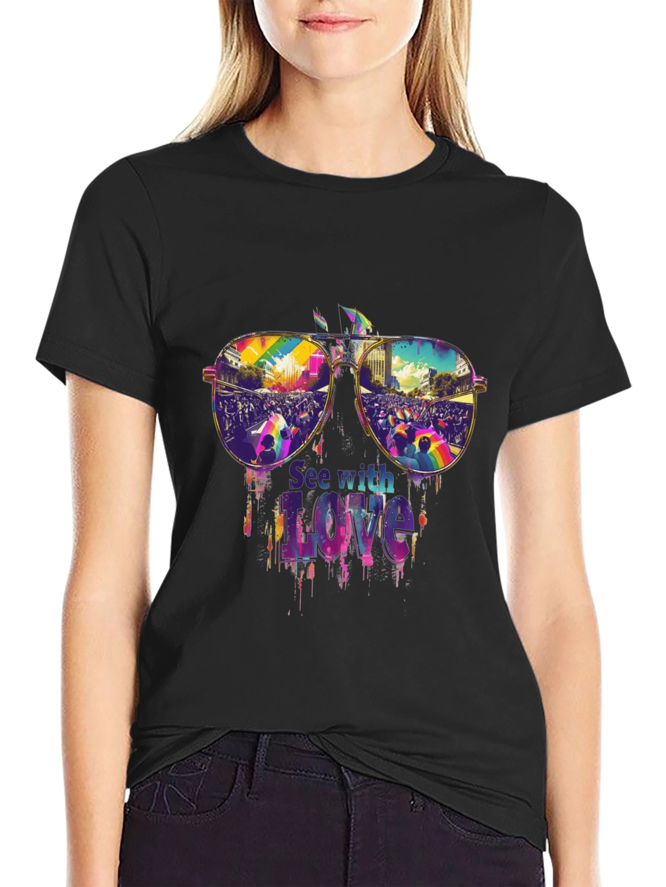 See with Love Pride T-Shirt - Vivid Graphic Tee