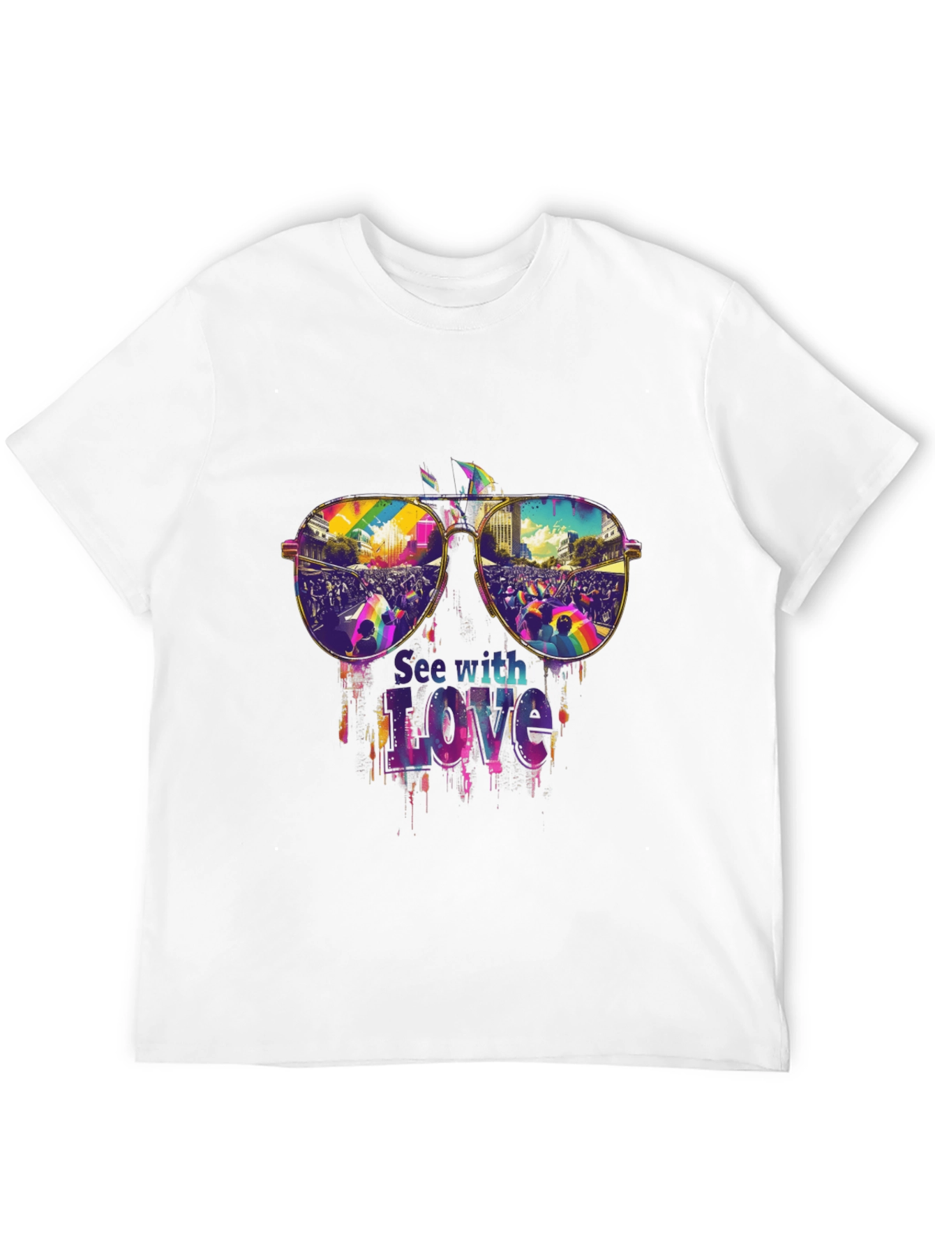 See with Love Pride T-Shirt - Vivid Graphic Tee