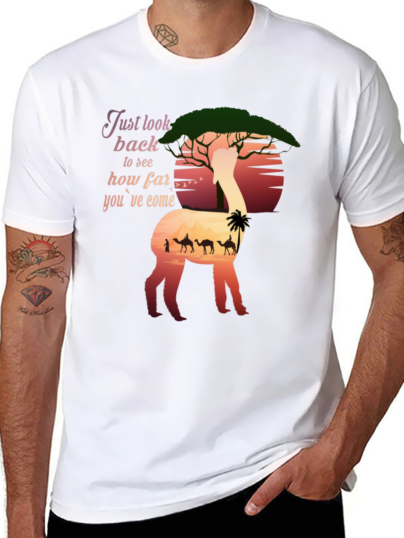Alpaca Sunset T-Shirt - Desert Caravan Graphic Tee