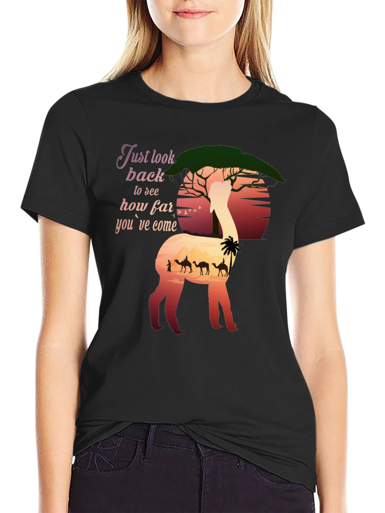 Alpaca Sunset T-Shirt - Desert Caravan Graphic Tee