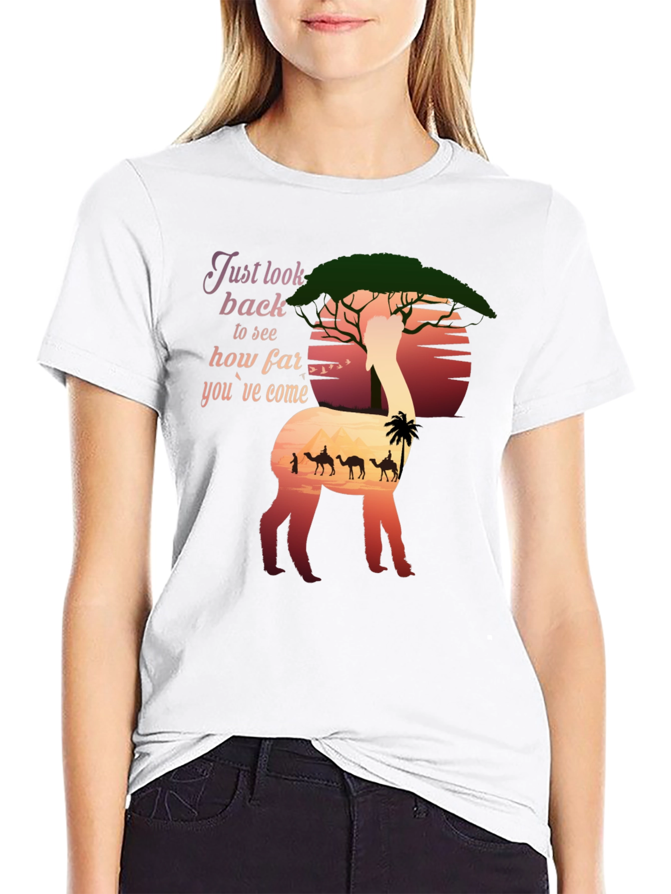 Alpaca Sunset T-Shirt - Desert Caravan Graphic Tee