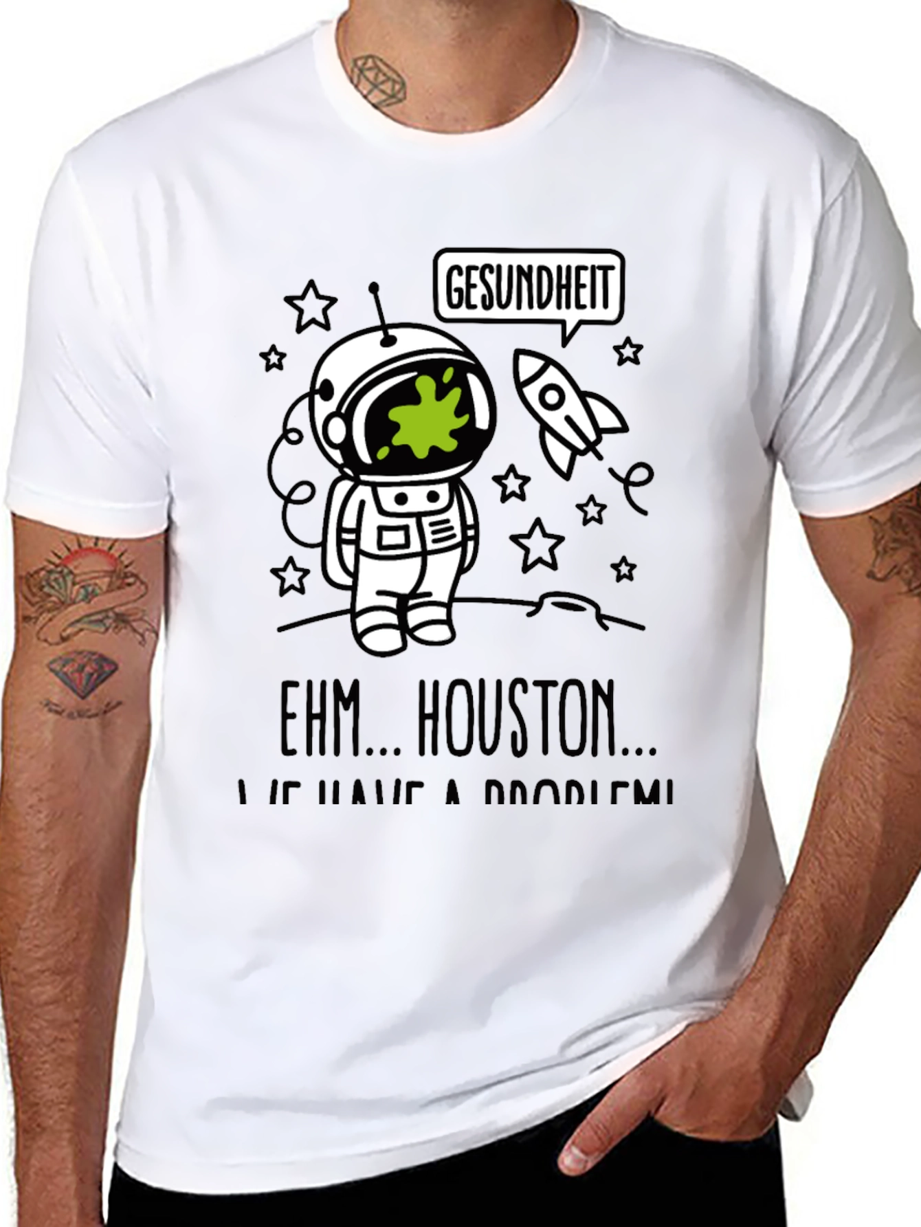 Gesundheit Astronaut Graphic Tee - Funny Space T-Shirt