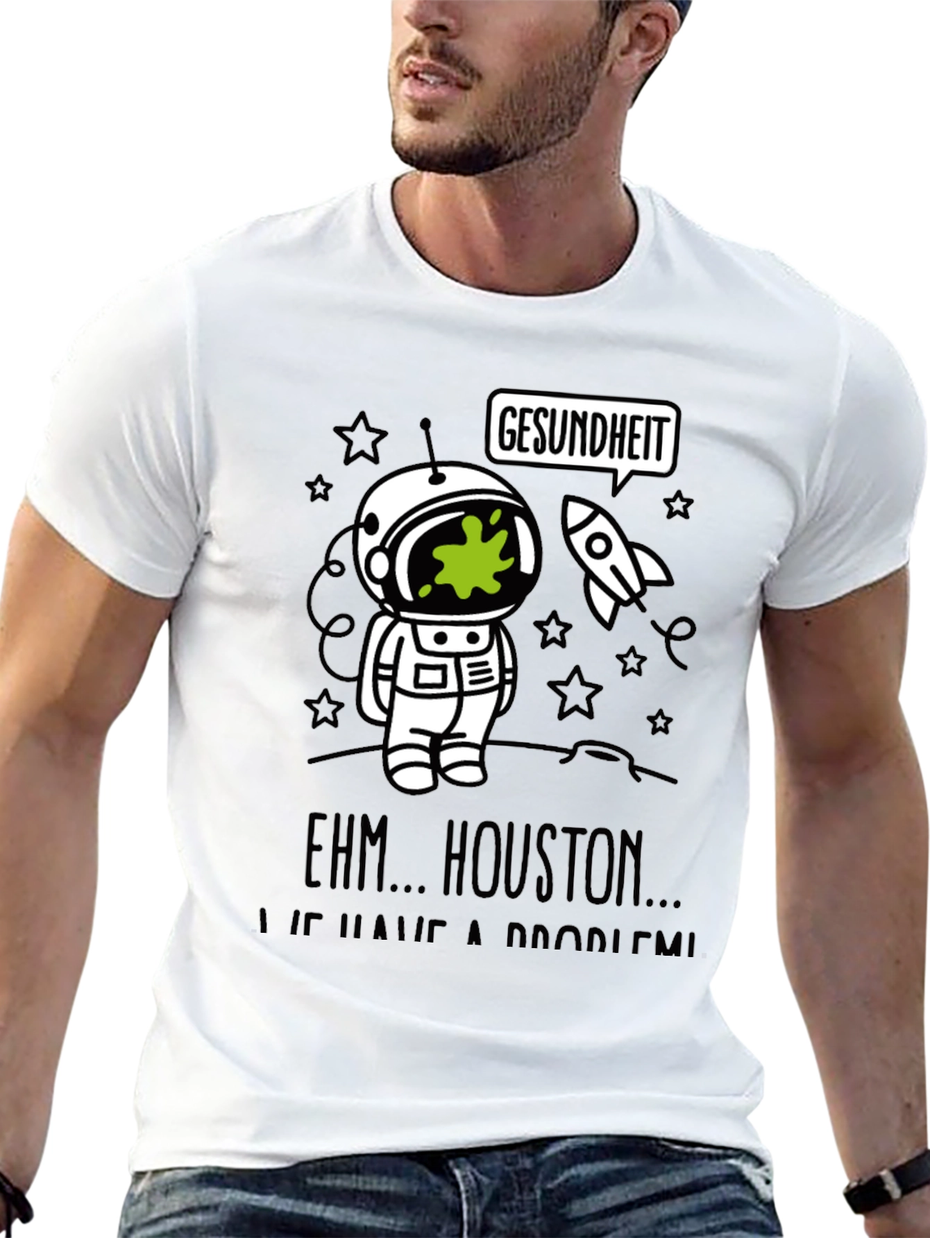 Gesundheit Astronaut Graphic Tee - Funny Space T-Shirt