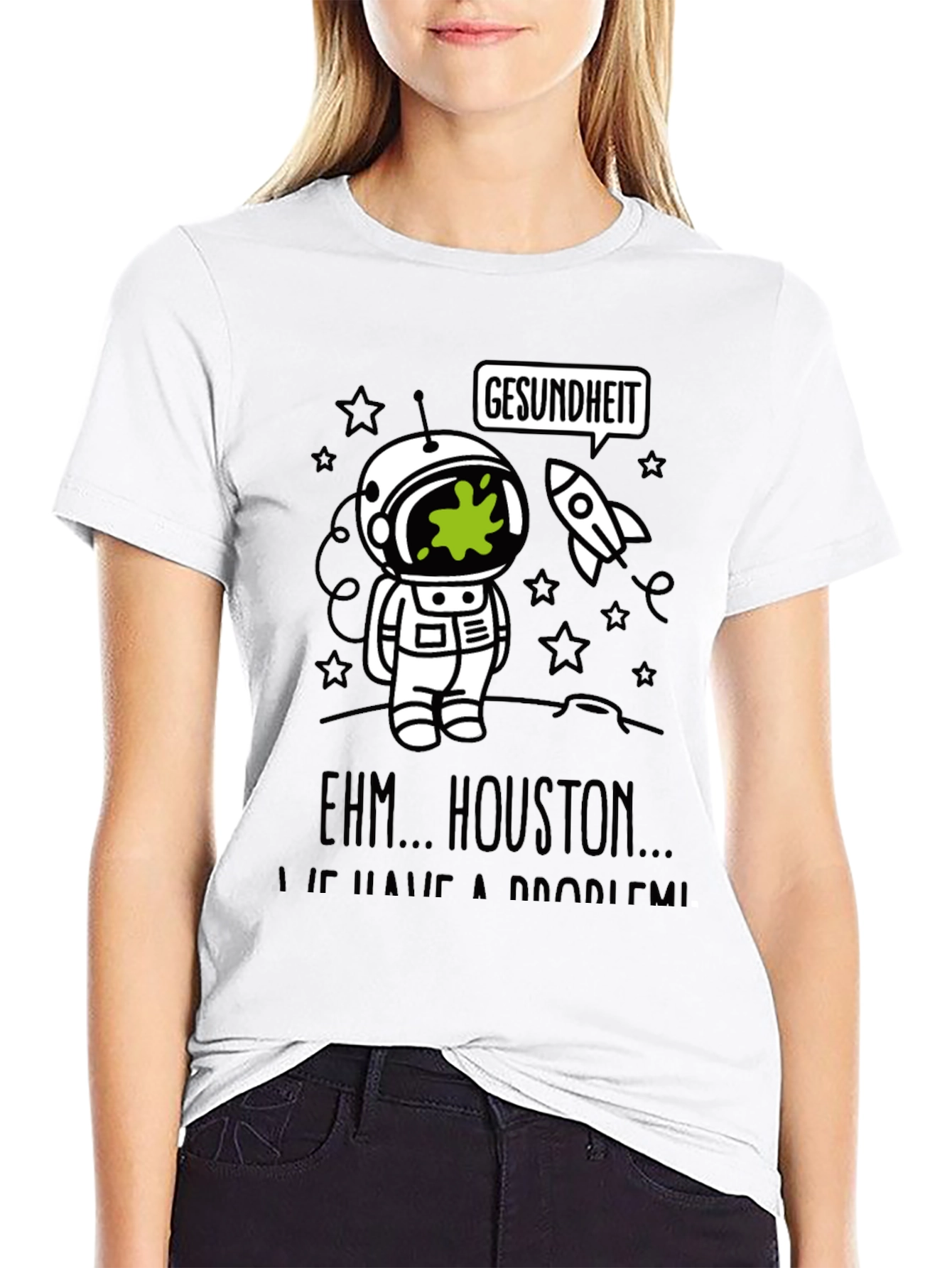 Gesundheit Astronaut Graphic Tee - Funny Space T-Shirt