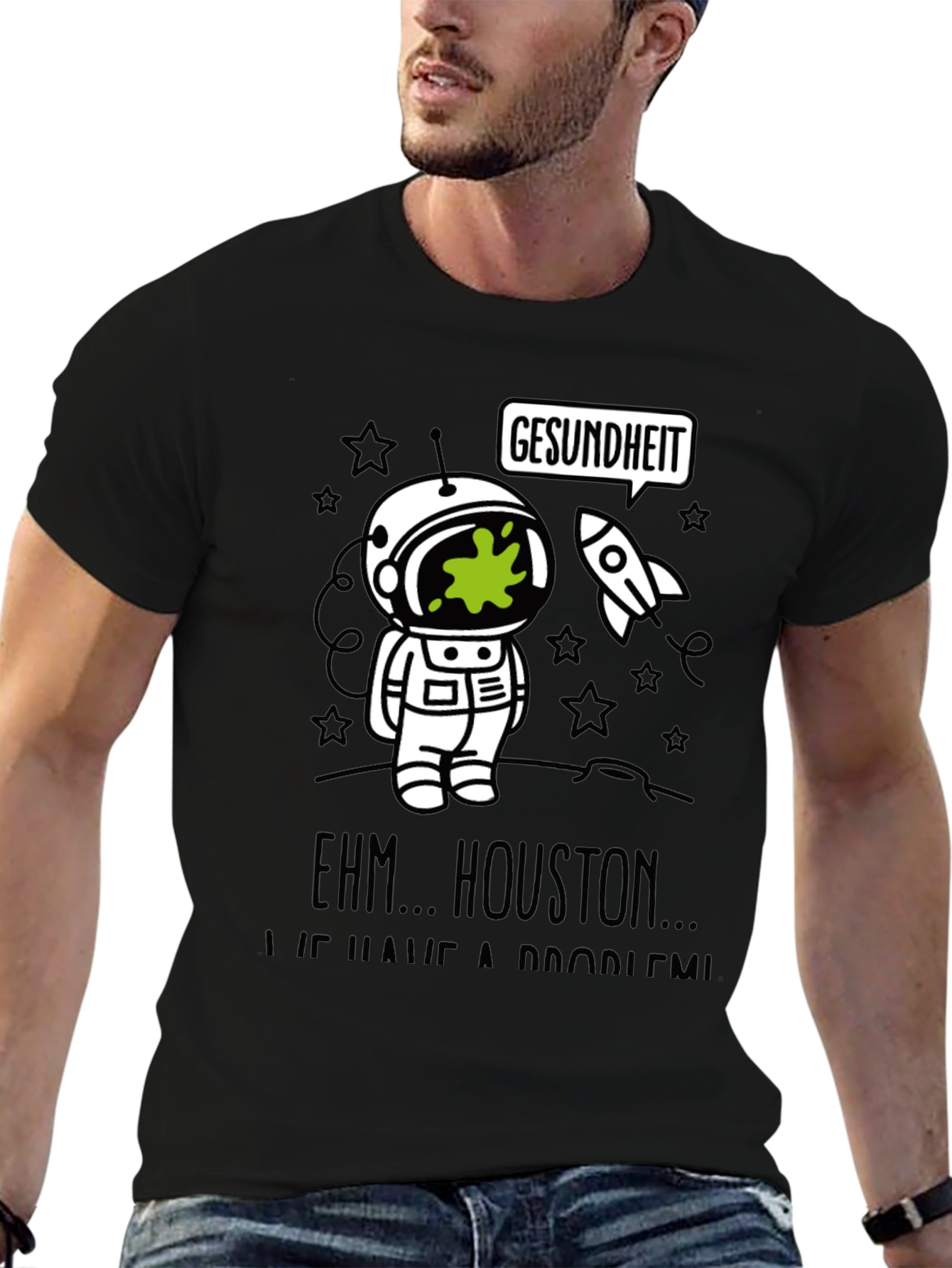 Gesundheit Astronaut Graphic Tee - Funny Space T-Shirt