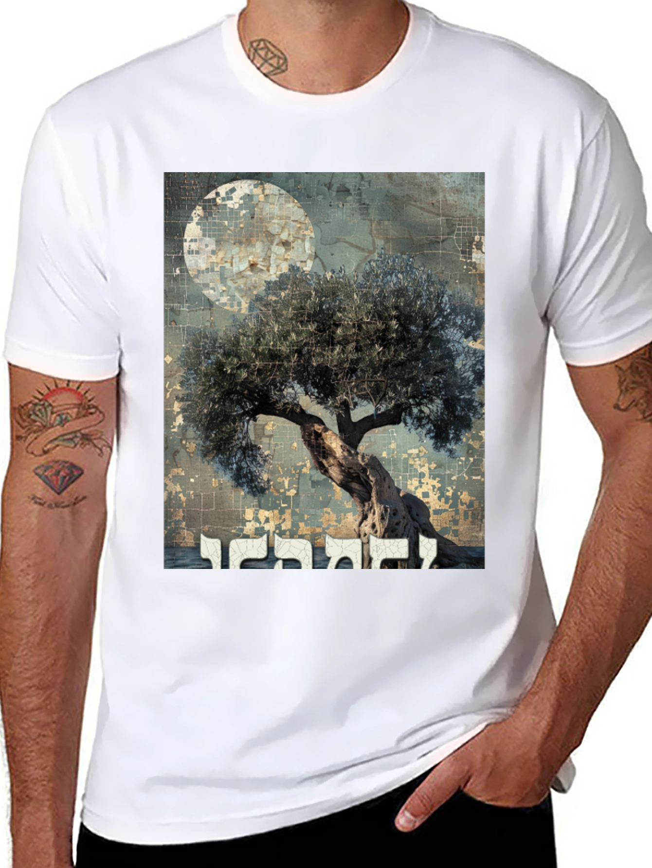 Olive Tree Graphic Tee - Artistic Menswear