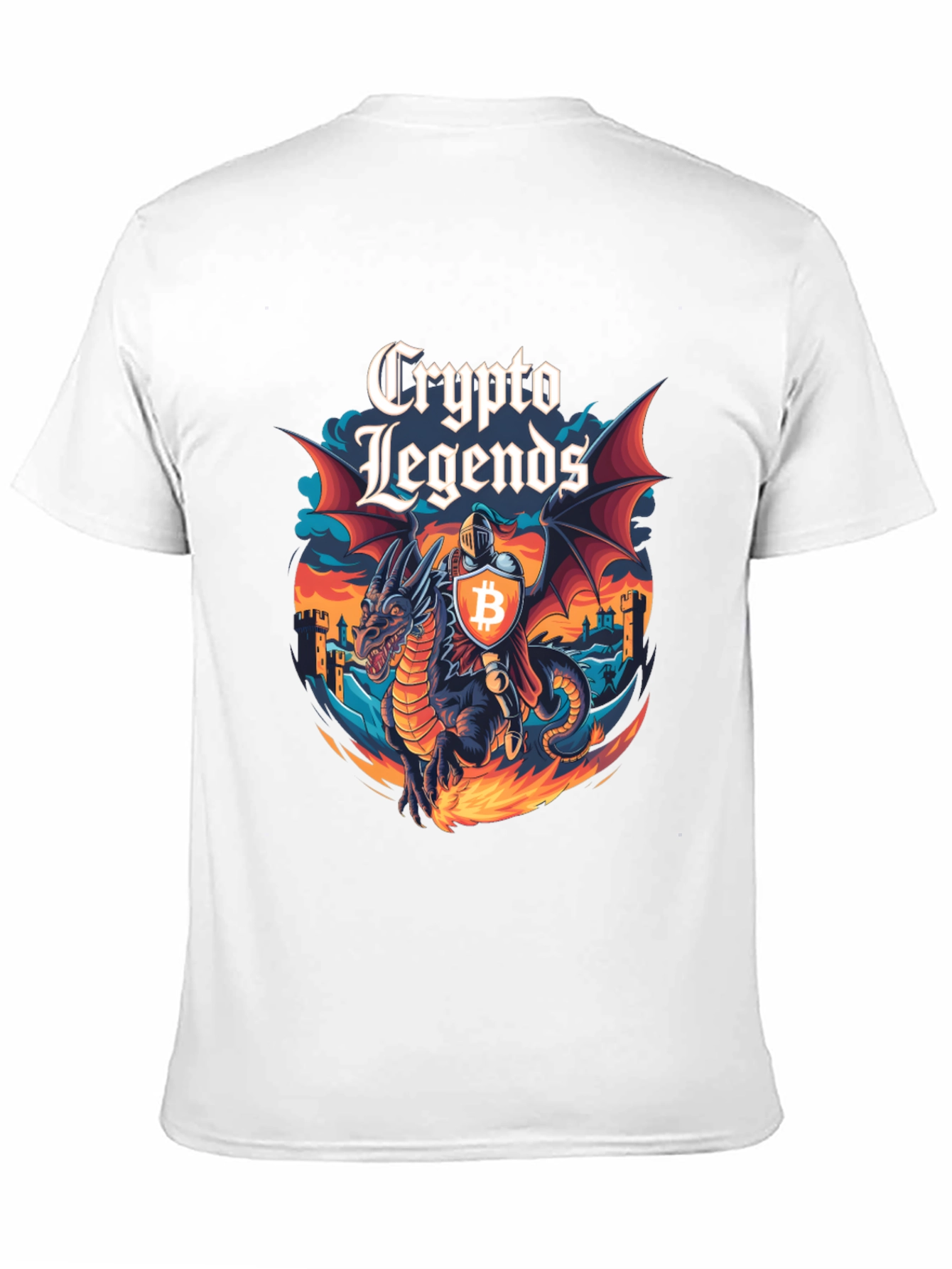 Crypto Legends Bitcoin Knight & Dragon Graphic Tee