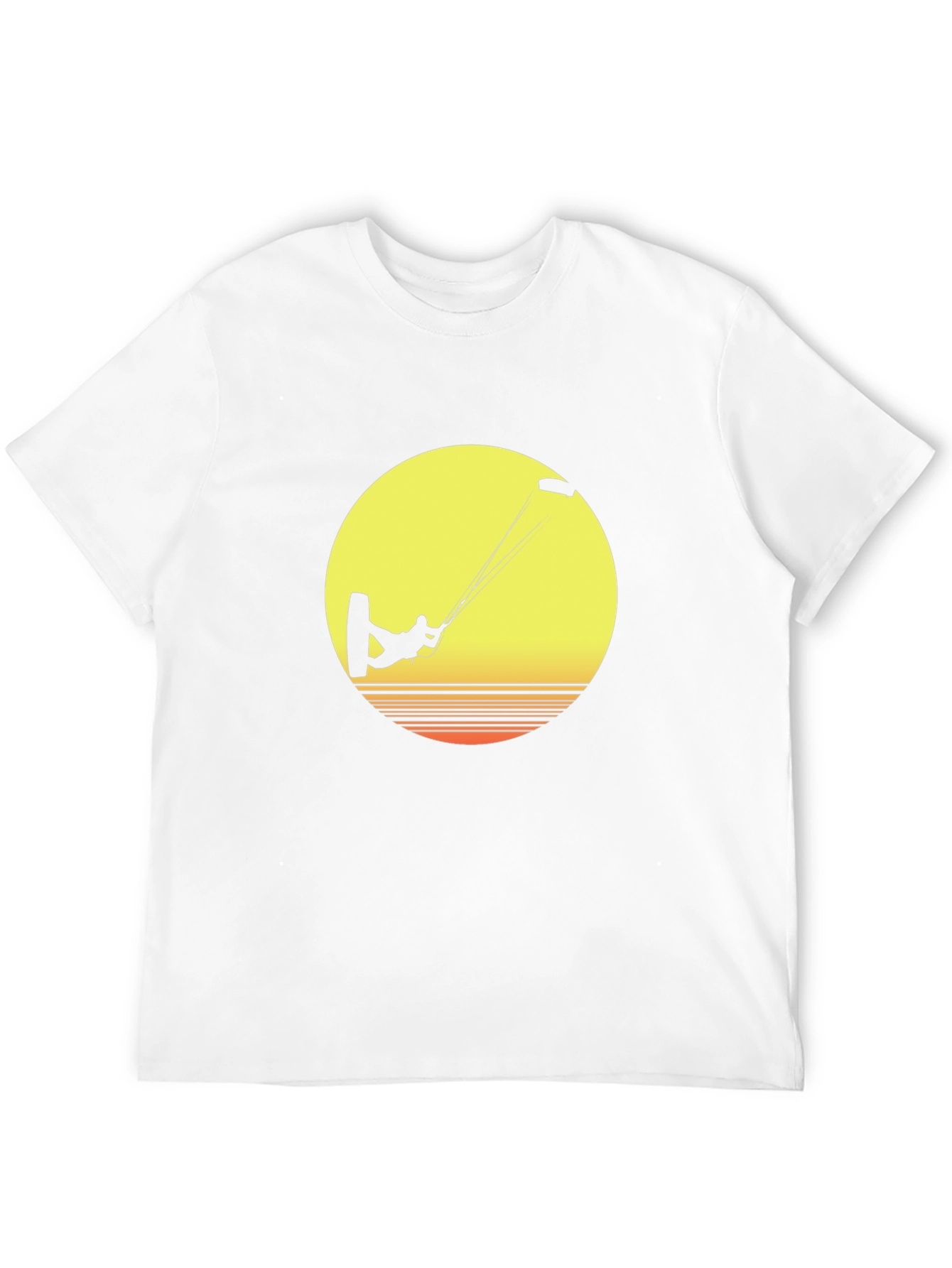 Kitesurfer Sunset Graphic Tee - Black Cotton T-Shirt
