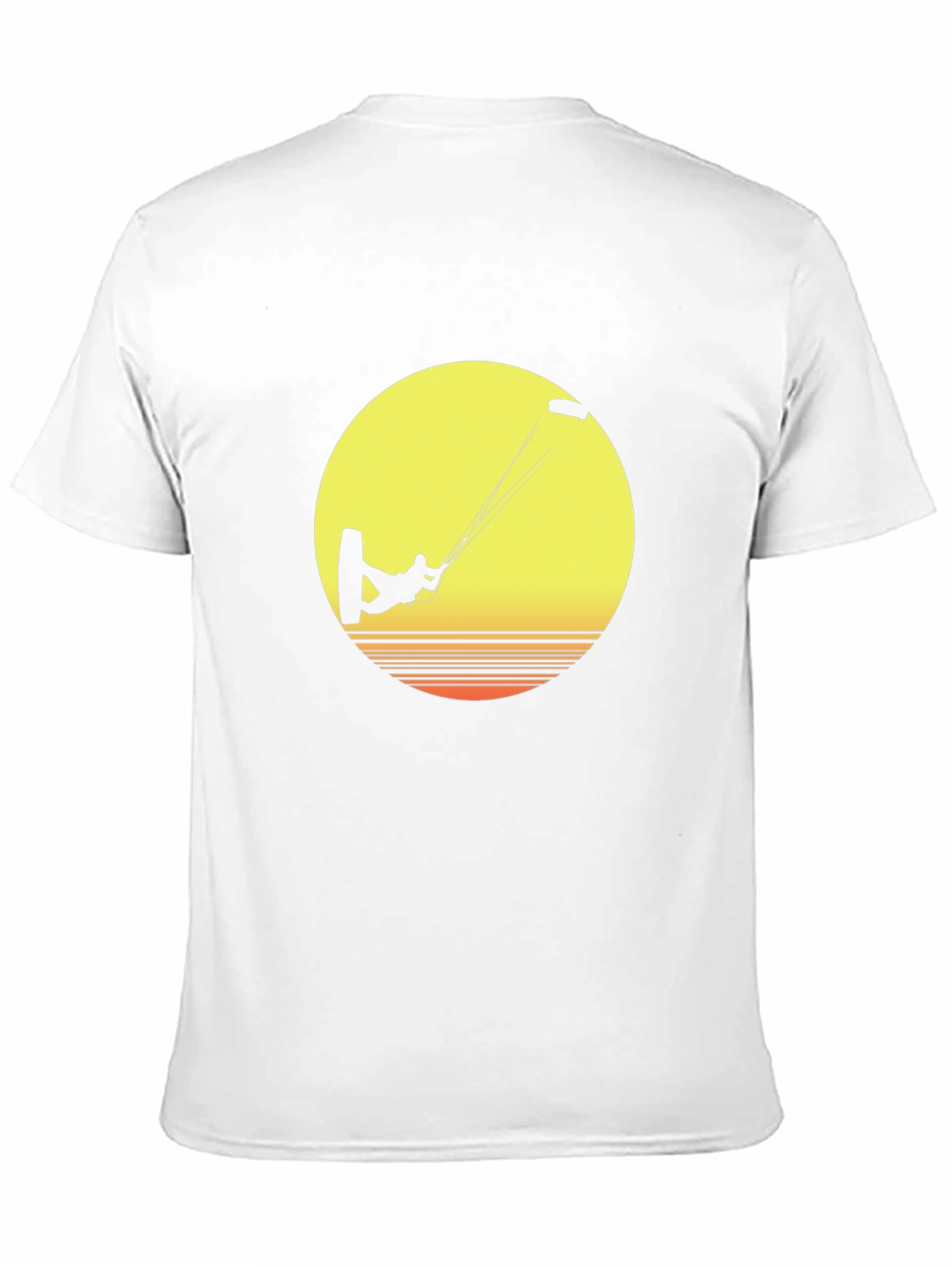 Kitesurfer Sunset Graphic Tee - Black Cotton T-Shirt