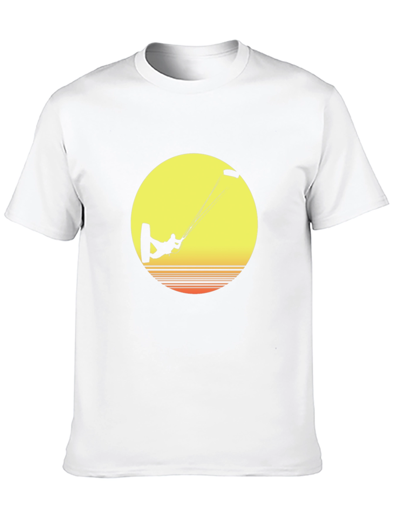Kitesurfer Sunset Graphic Tee - Black Cotton T-Shirt