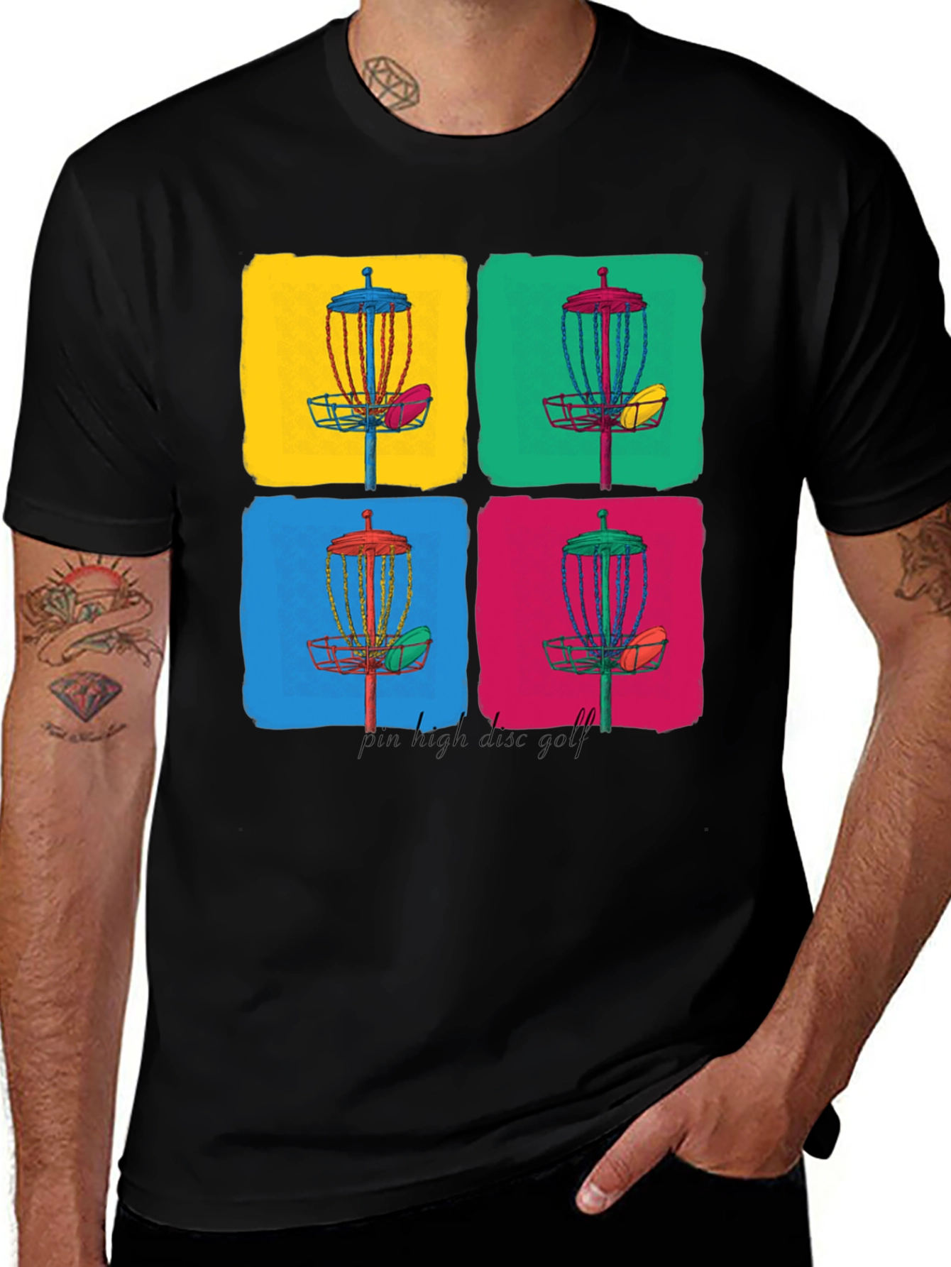 Vibrant Disc Golf Art Graphic Tee