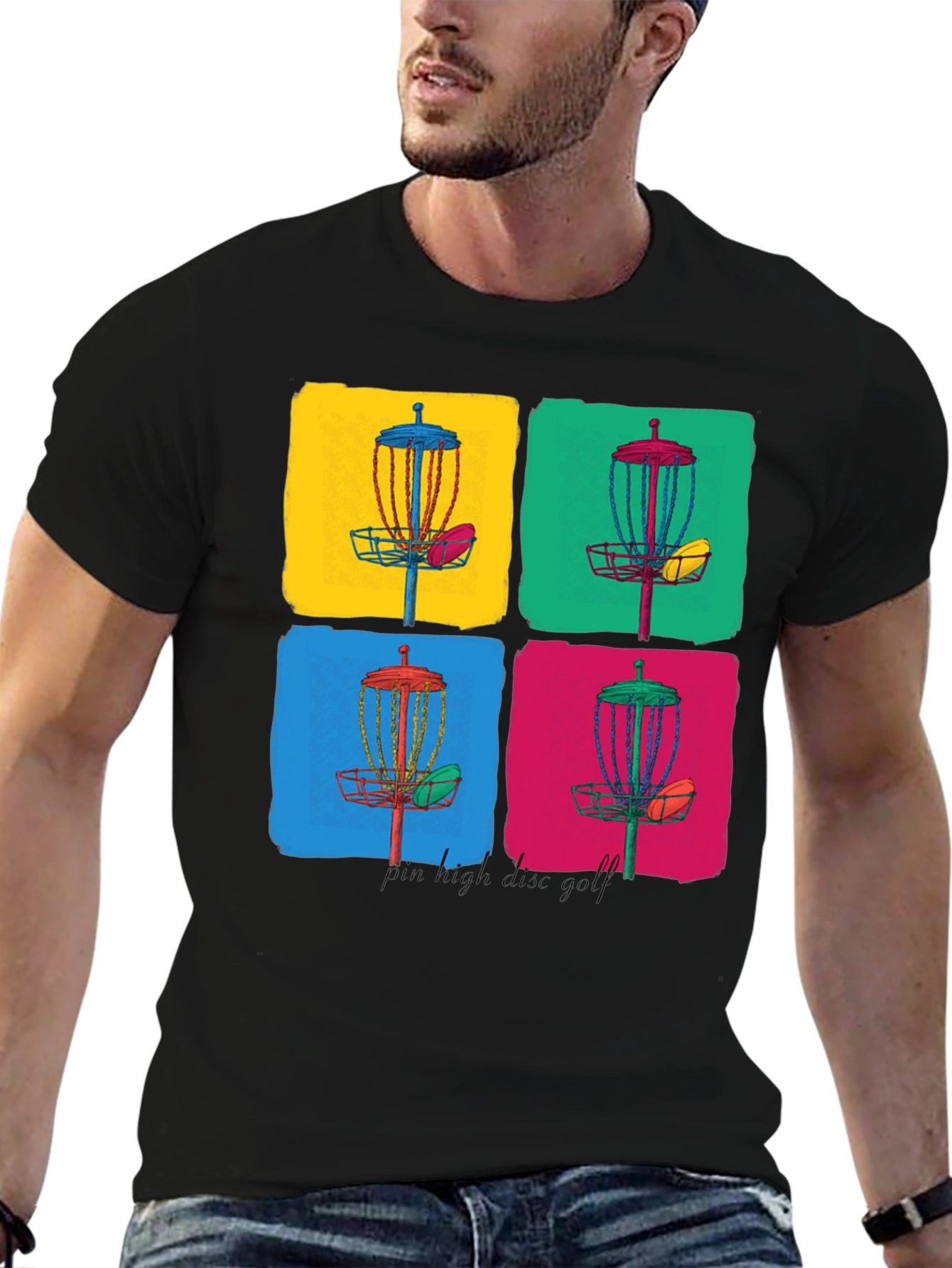 Vibrant Disc Golf Art Graphic Tee