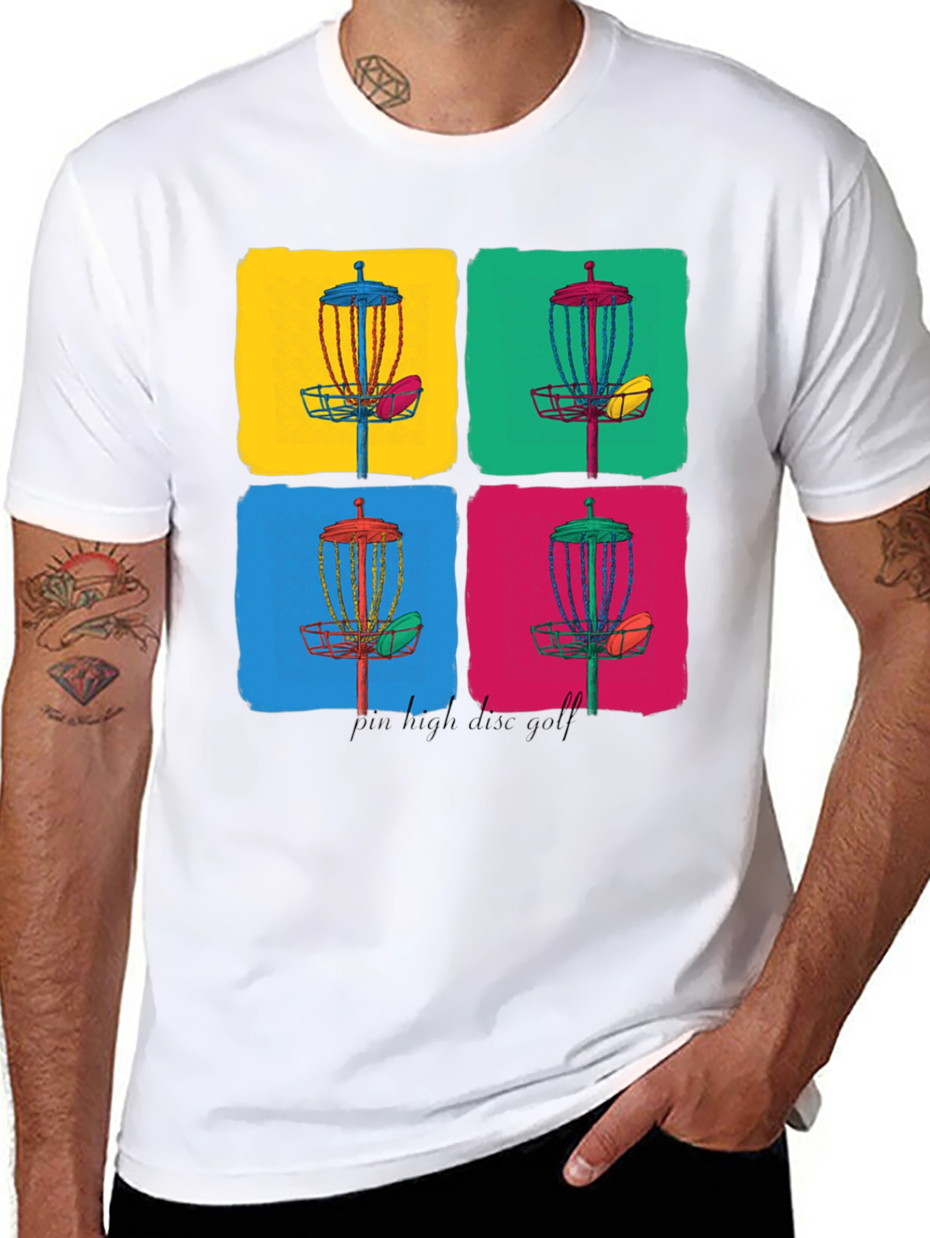 Vibrant Disc Golf Art Graphic Tee