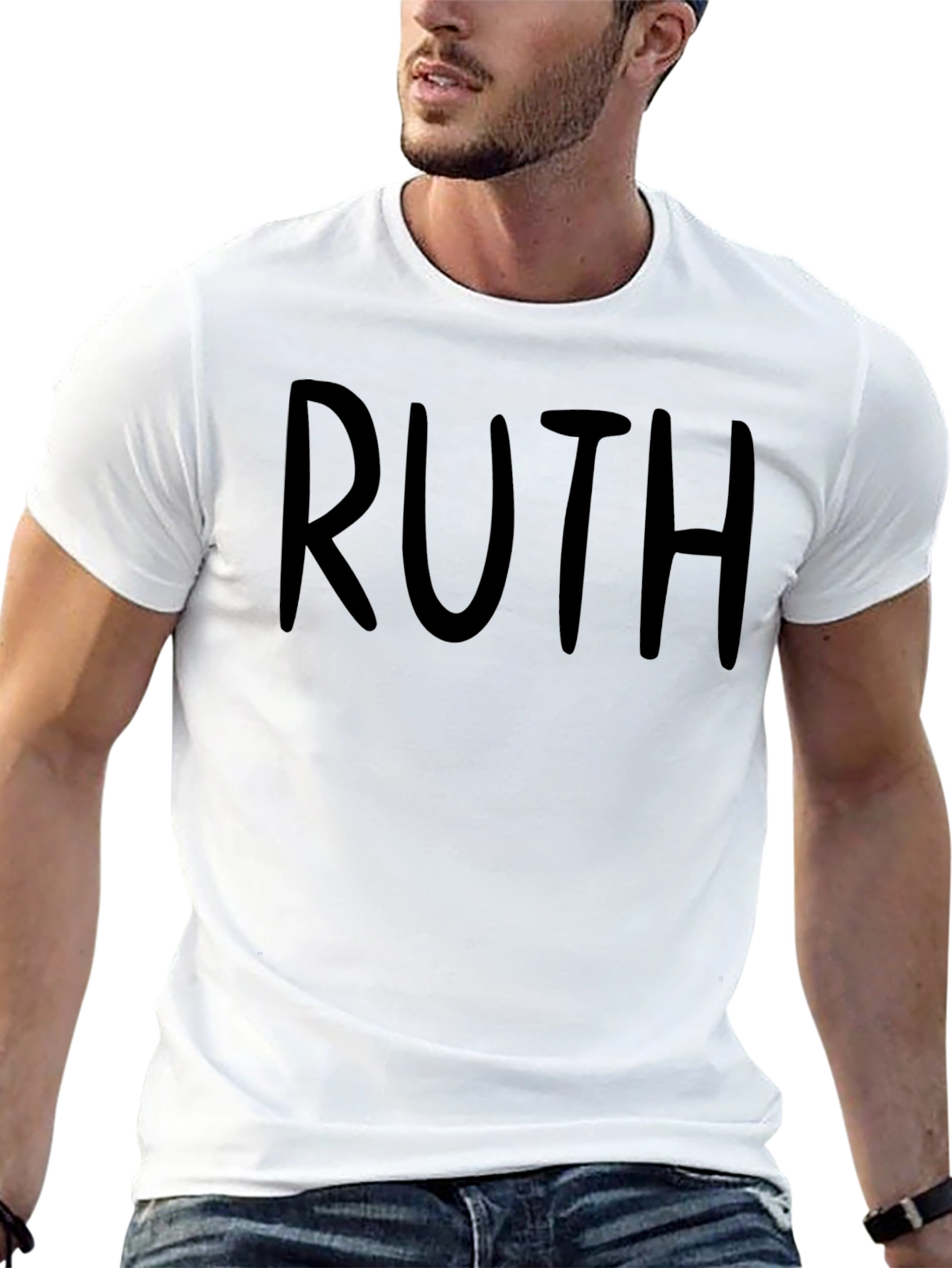 RUTH Tee - Classic Black Cotton Graphic T-Shirt