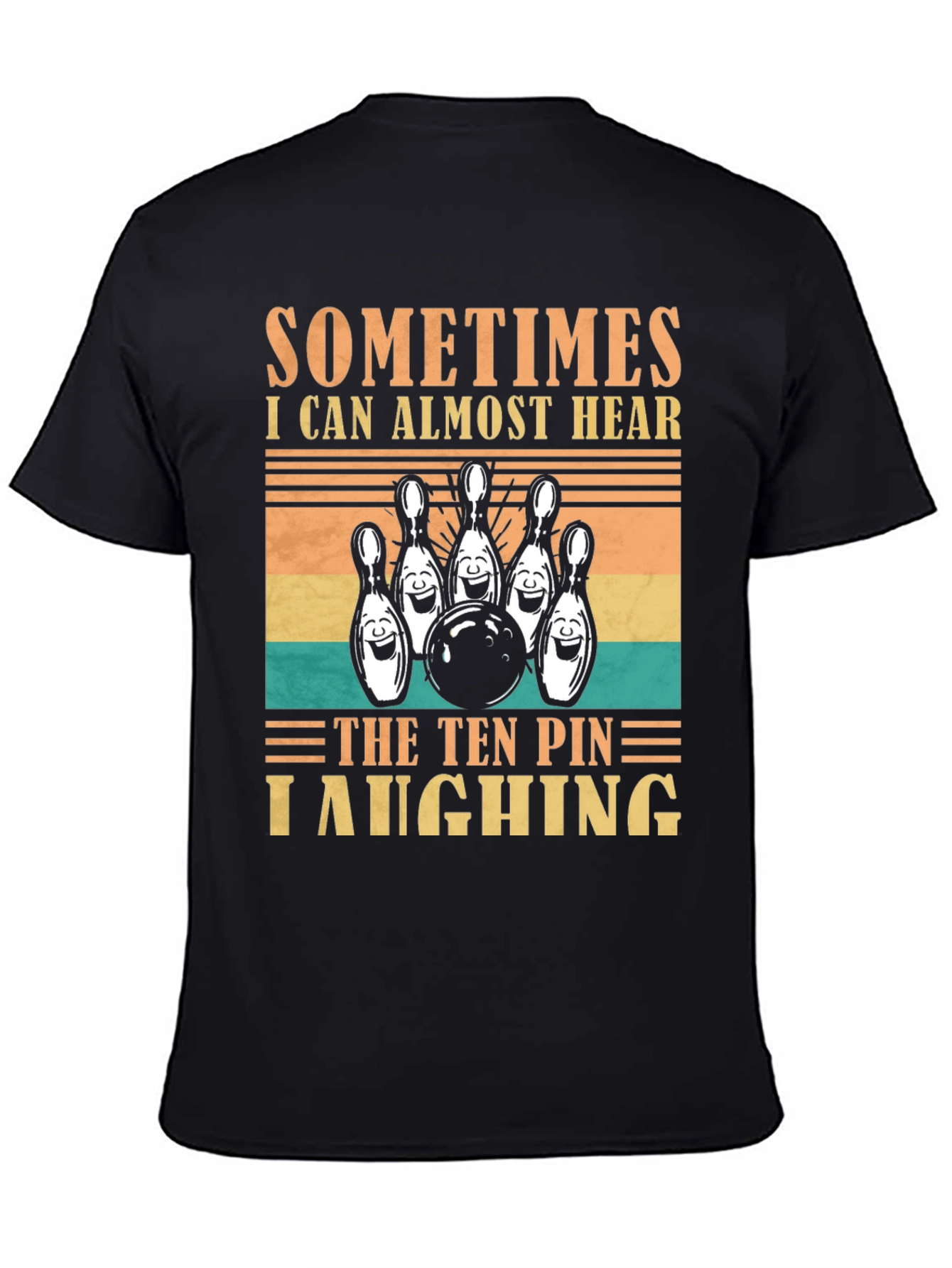 Bowling Ten Pin Laughing Graphic T-Shirt
