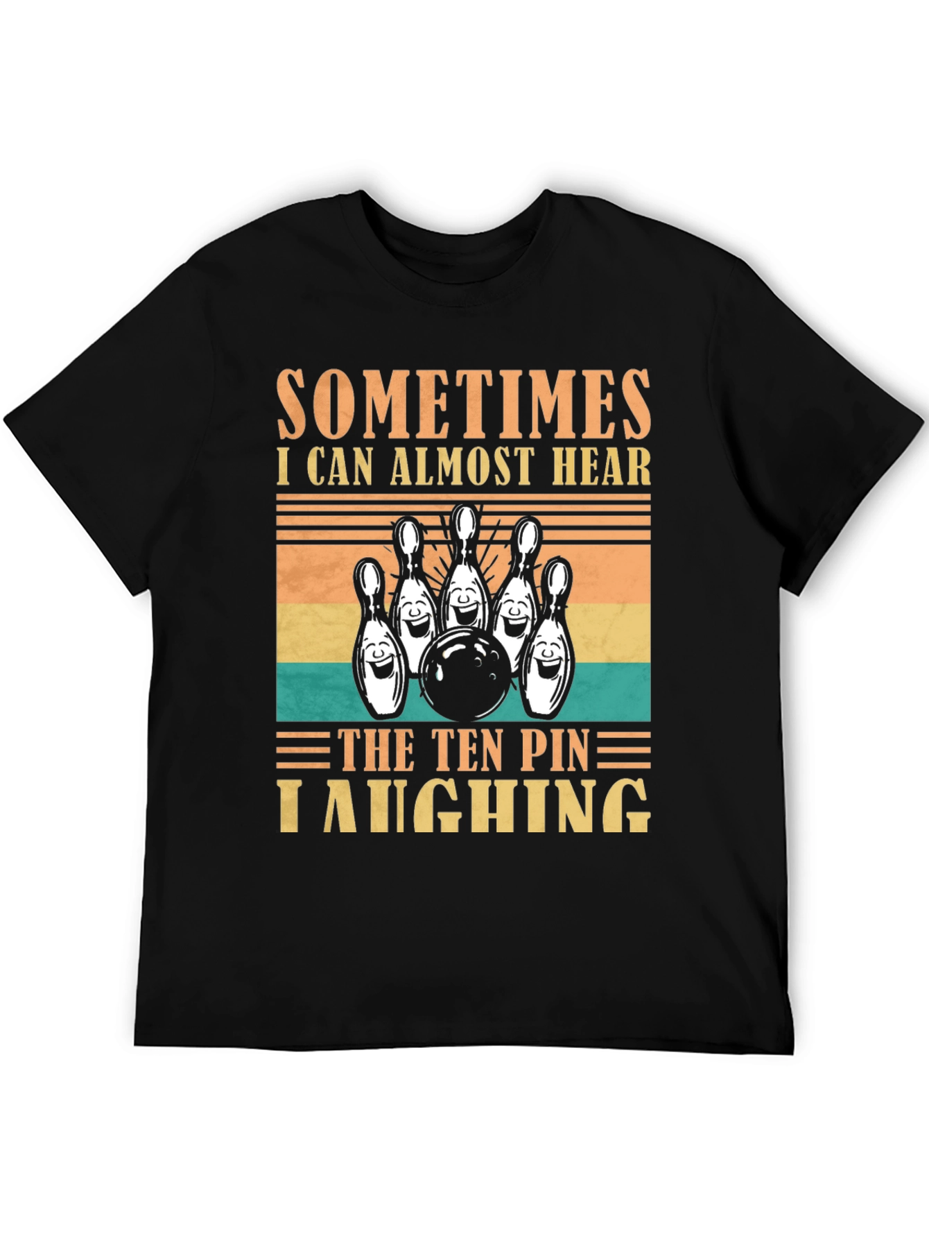 Bowling Ten Pin Laughing Graphic T-Shirt