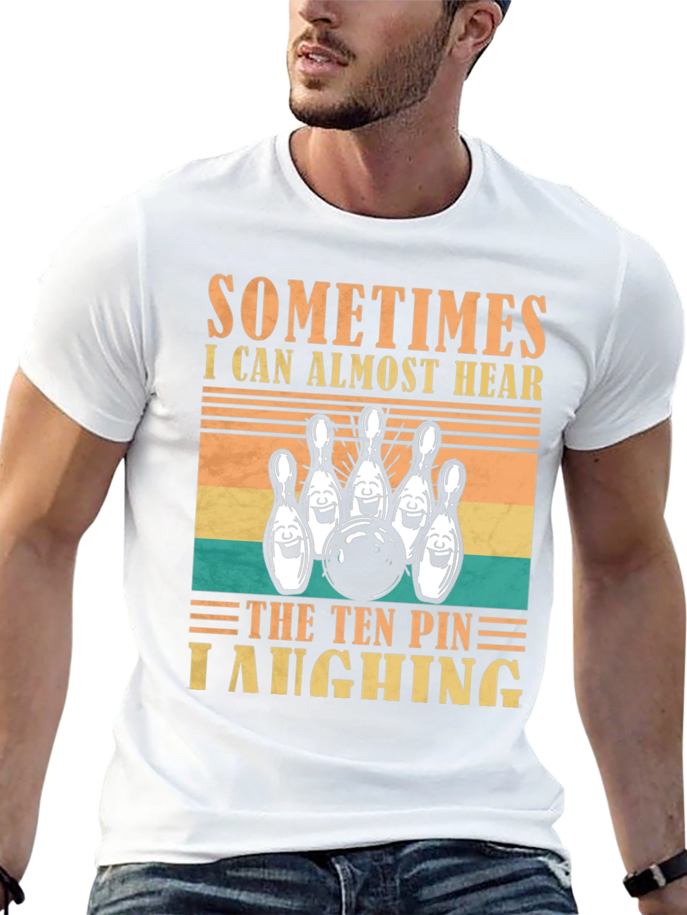 Bowling Ten Pin Laughing Graphic T-Shirt