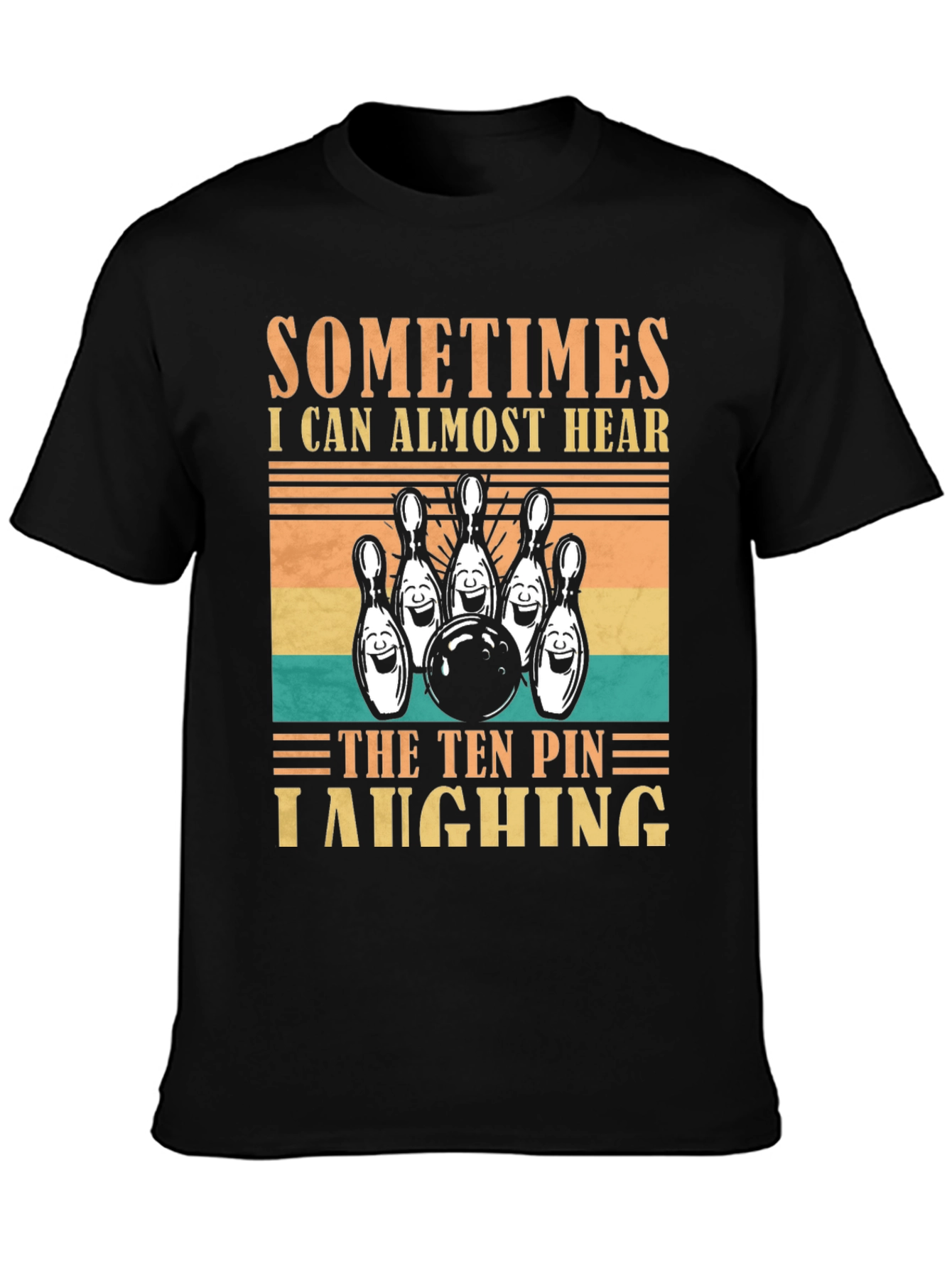 Bowling Ten Pin Laughing Graphic T-Shirt