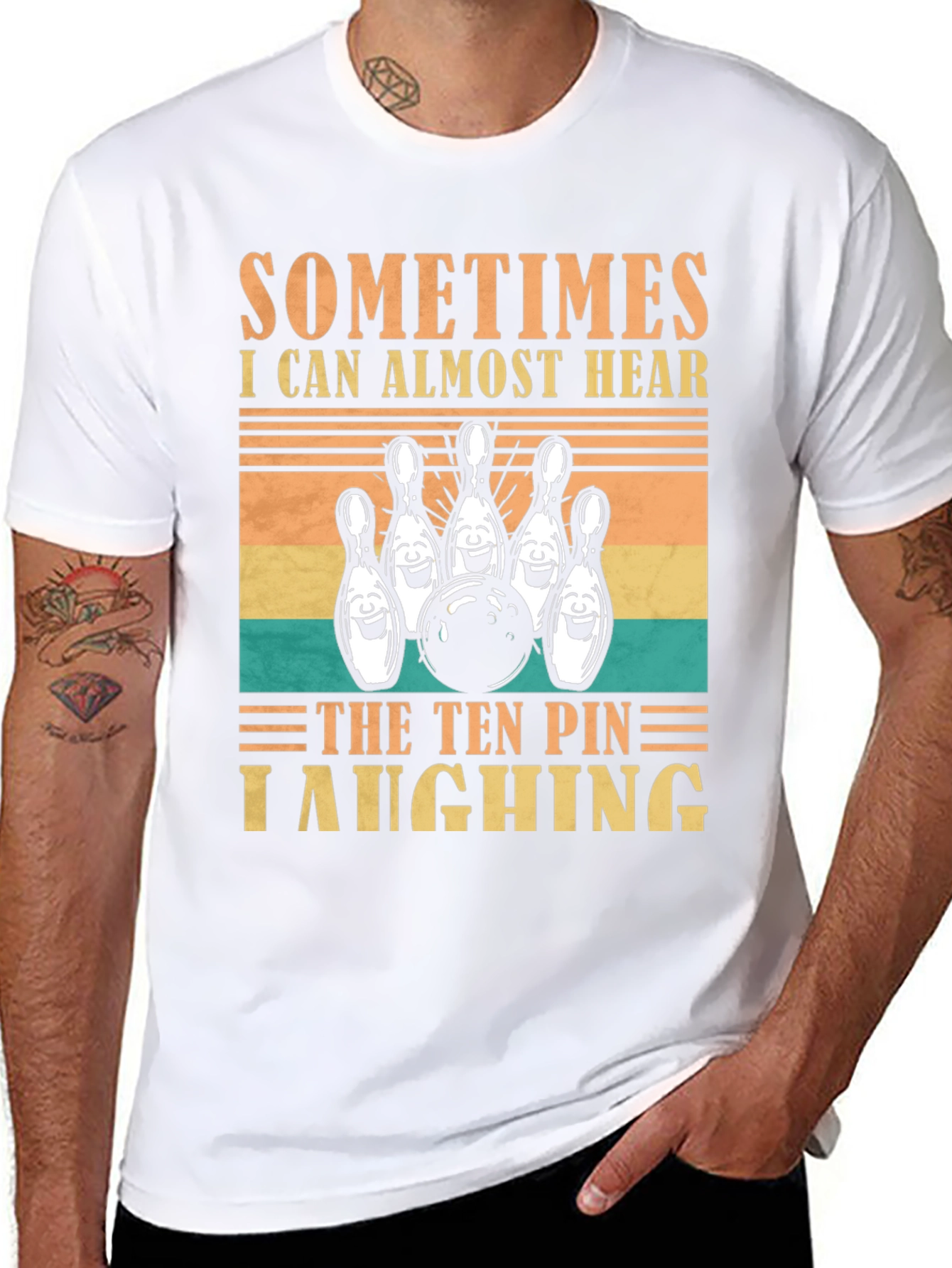 Bowling Ten Pin Laughing Graphic T-Shirt
