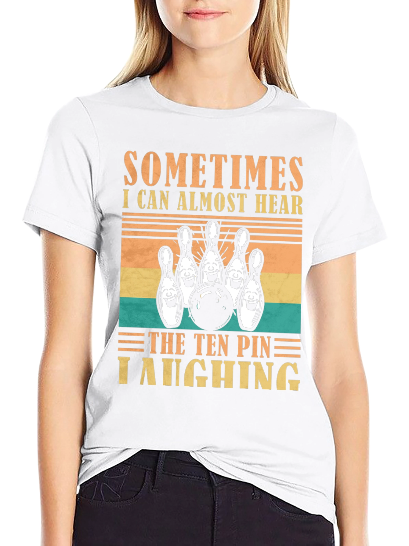 Bowling Ten Pin Laughing Graphic T-Shirt