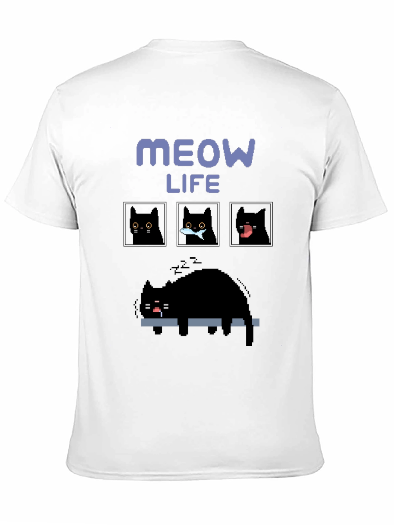 Pixel Art Cat T-Shirt - Meow Life Tee