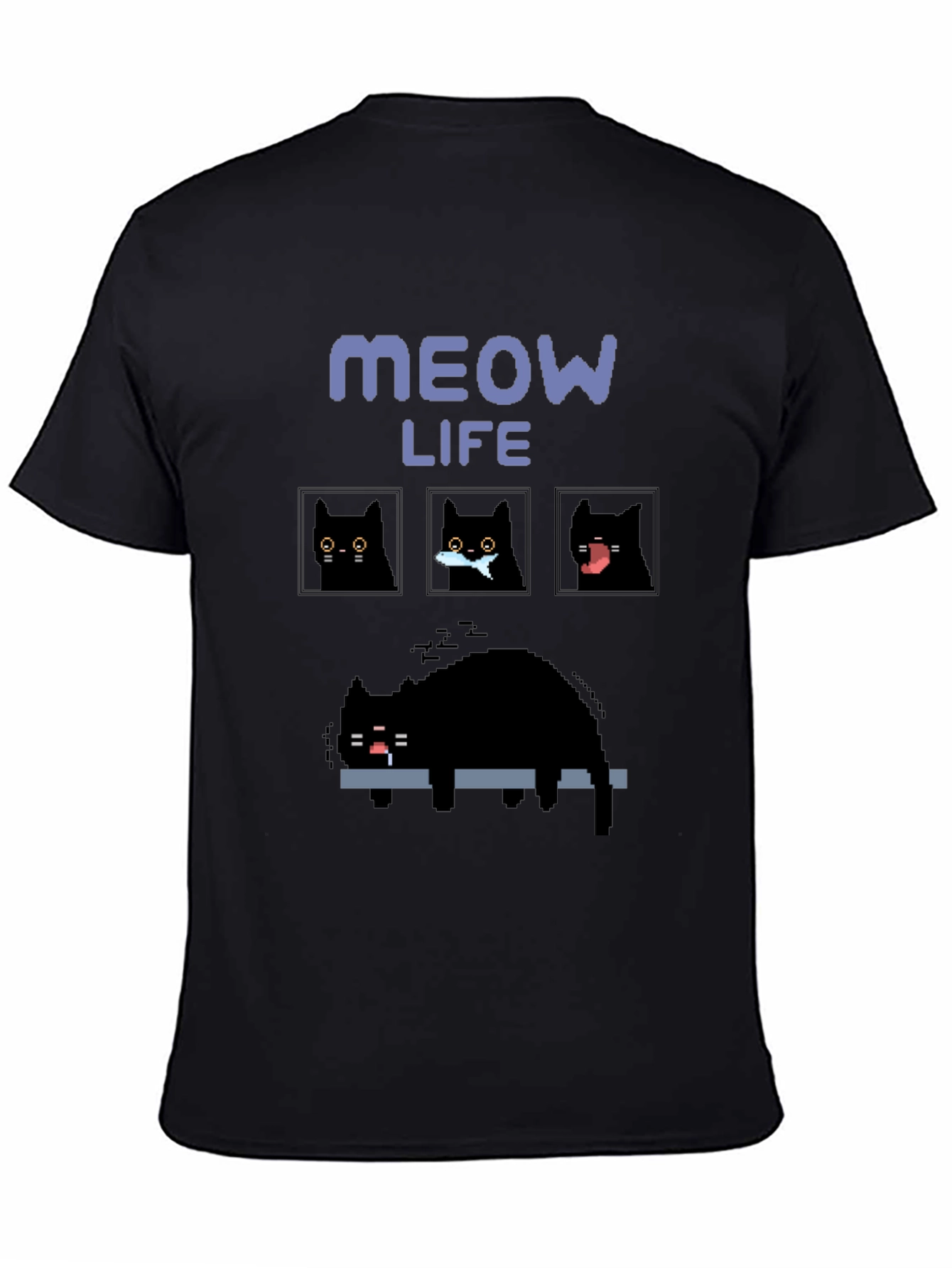 Pixel Art Cat T-Shirt - Meow Life Tee