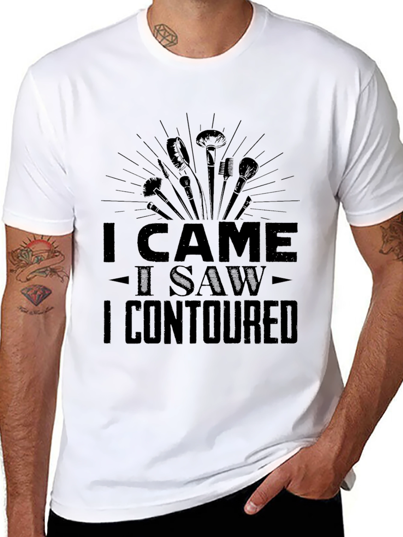I Came I Saw I Contoured Black Graphic Tee