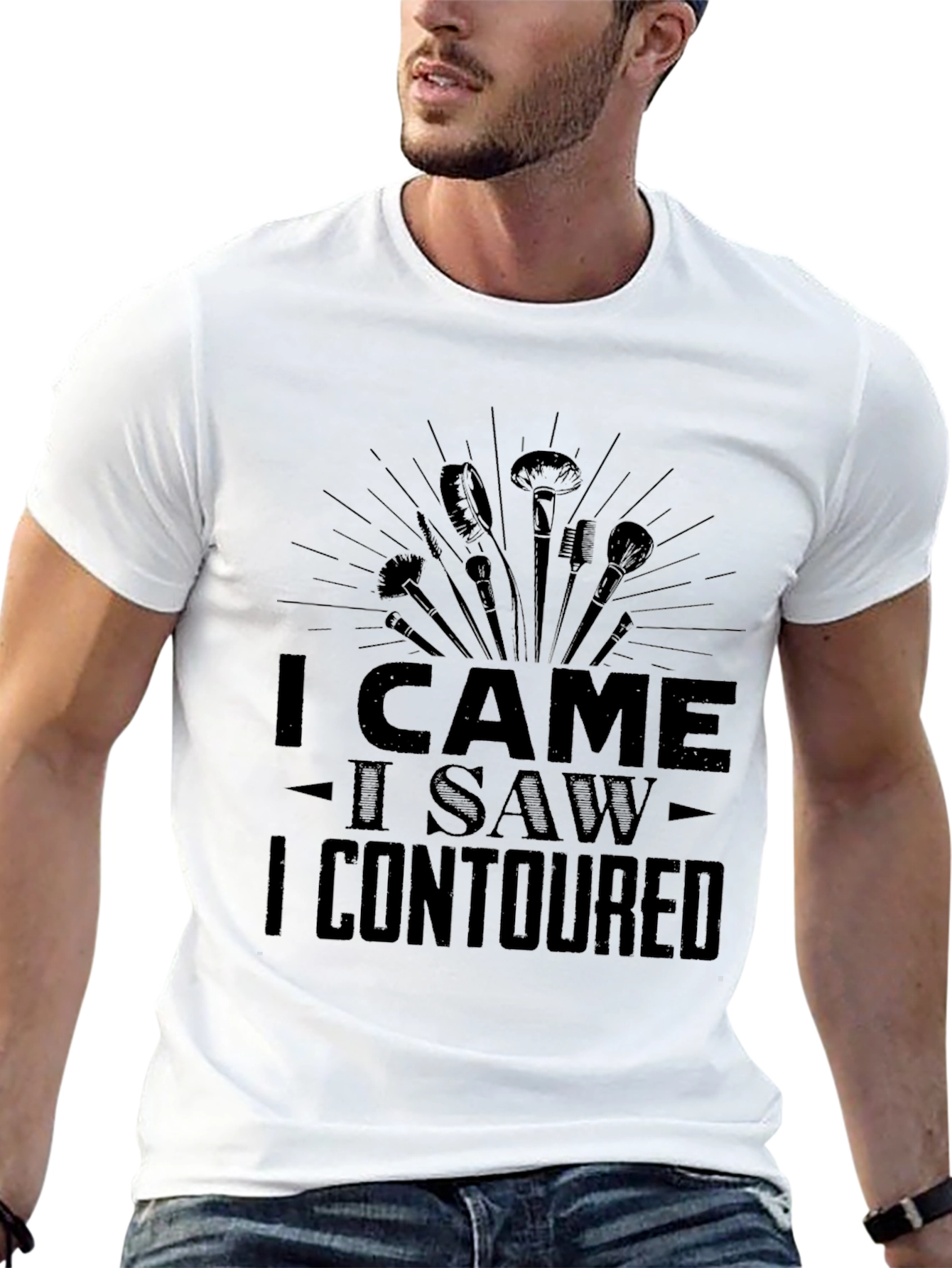 I Came I Saw I Contoured Black Graphic Tee