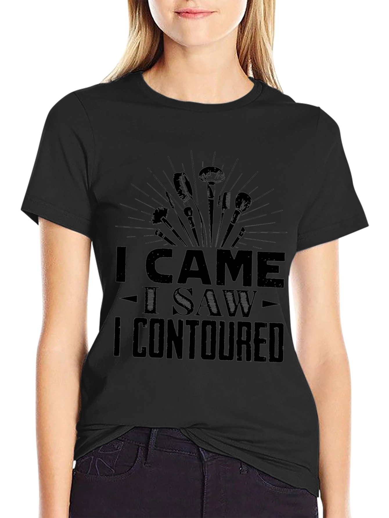 I Came I Saw I Contoured Black Graphic Tee
