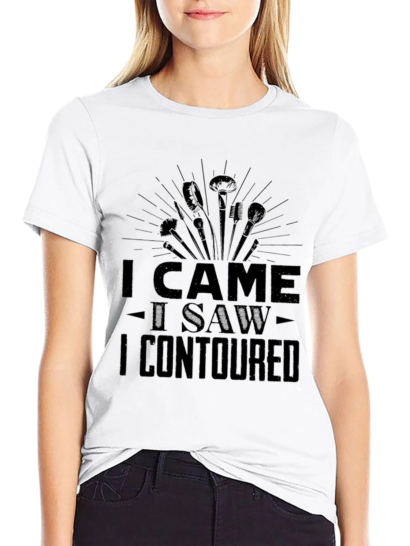 I Came I Saw I Contoured Black Graphic Tee